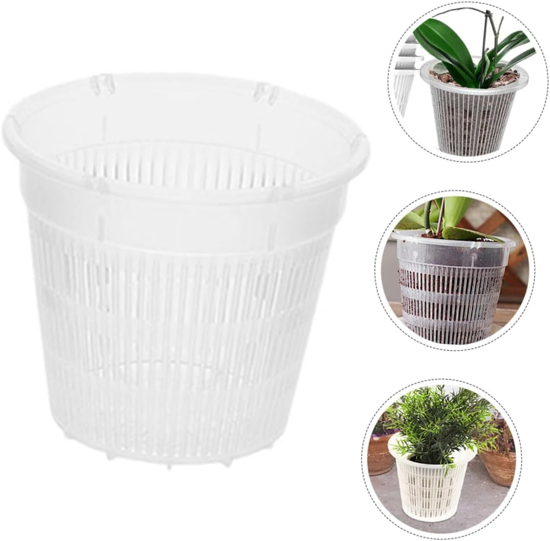 CANIGHT 6Pcs Breathable Pots Plant Containers for Gardening for Orchids and Flowers Flexible and Wear-Resistant image number 1