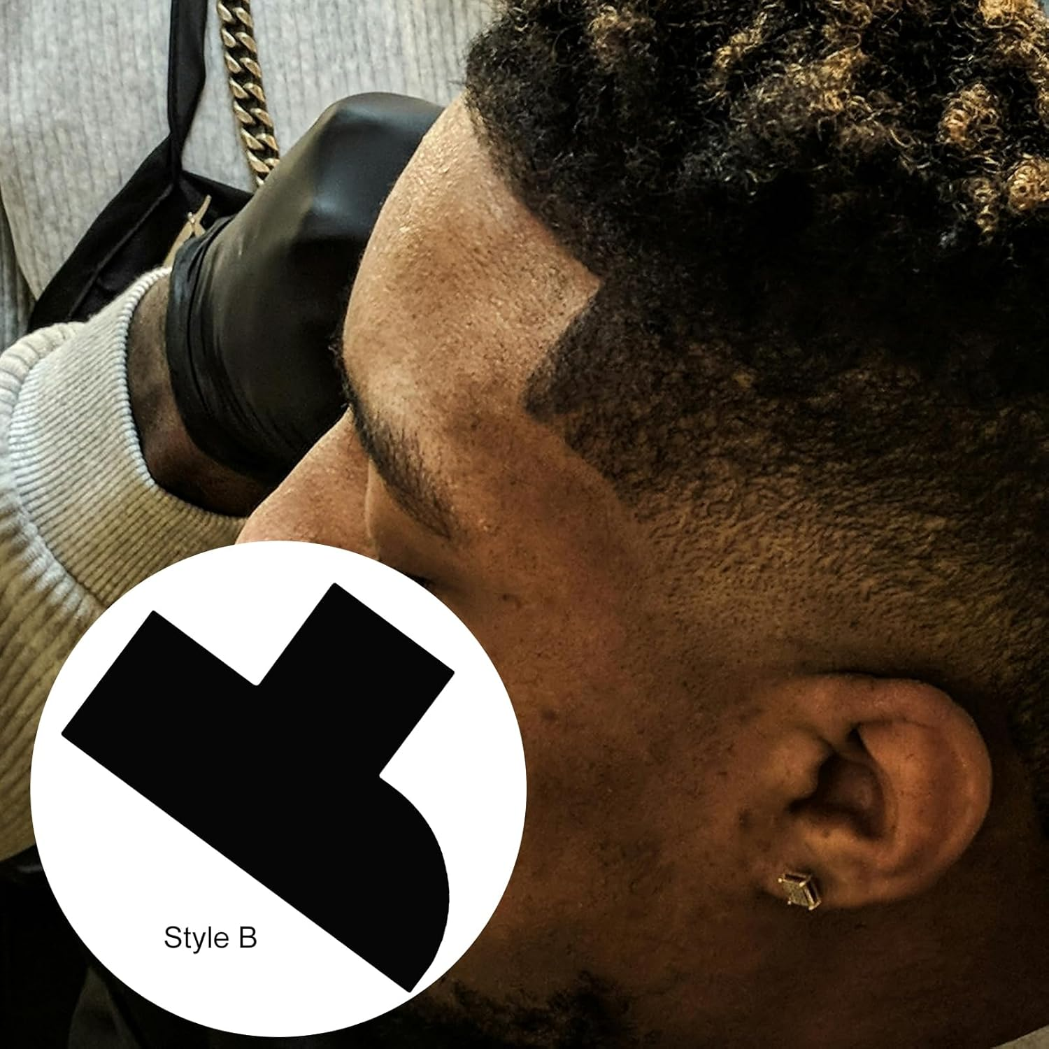 4 Shapes Enhancement Barber Card for Hair Cutting,Enhancements Barber Spray Hairline Card,Beard Shaping Tool,Design Tool Set(4 Pack)