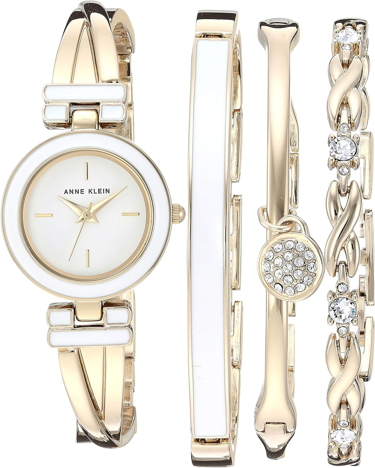 Anne Klein Women'S Bangle Watch and Premium Crystal Accented Bracelet Set