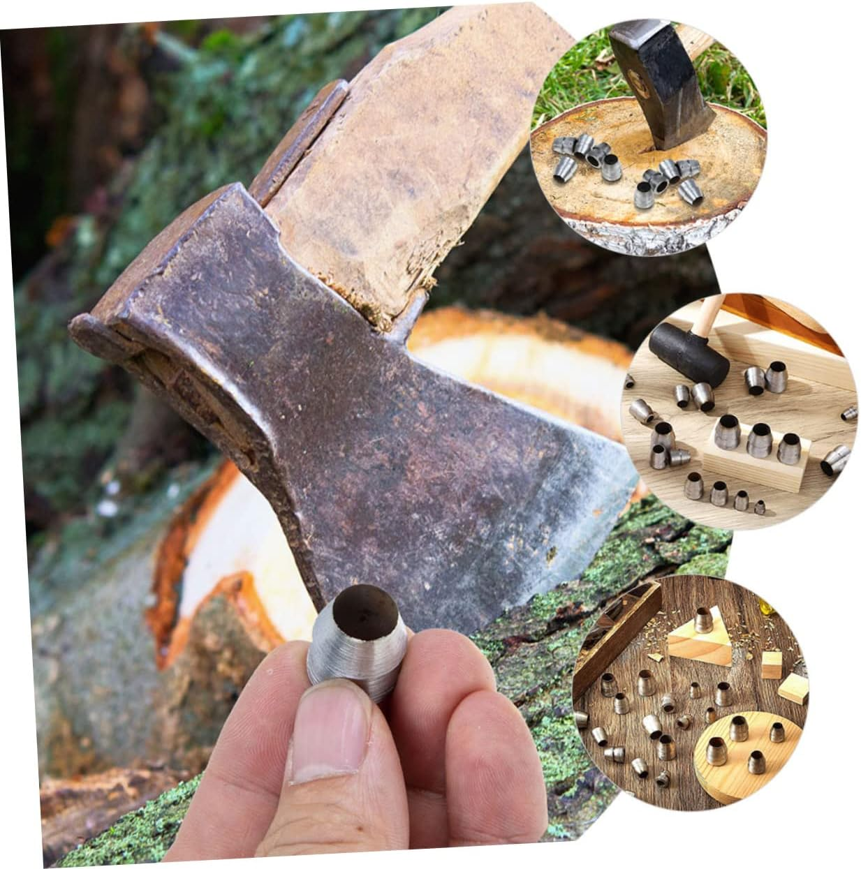 DOITOOL 40Pcs Handle Connector Adapter Gardening Accessories Reinforce Accessories for Iron Wedges and Hammer Connector Safety Supply for Garden Tool Usage image number 4