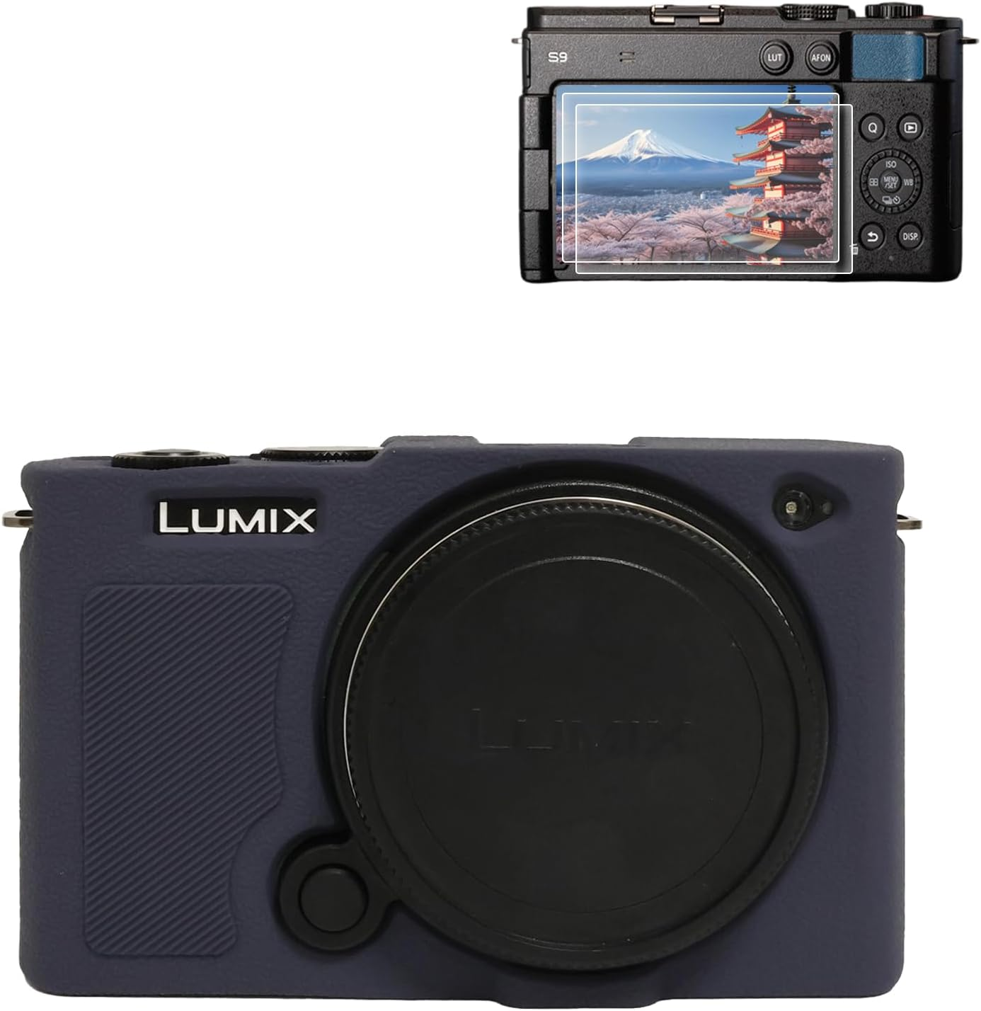 Rieibi Silicone Case for Panasonic Lumix DC-S9 Camera Case with 2PCS Screen Protector,Lightweight Camera Case for Panasonic Lumix S9 Case, Off-White, Camera Case