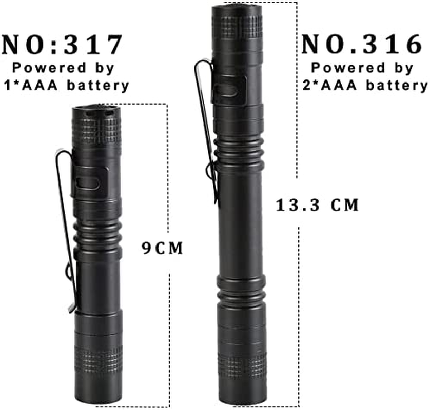 MODOAO Ultra Slim Portable 900LM Mini LED Flashlight Belt Clip Pen Light Tactical Torch 9 Cm (4 Pack) image number 6