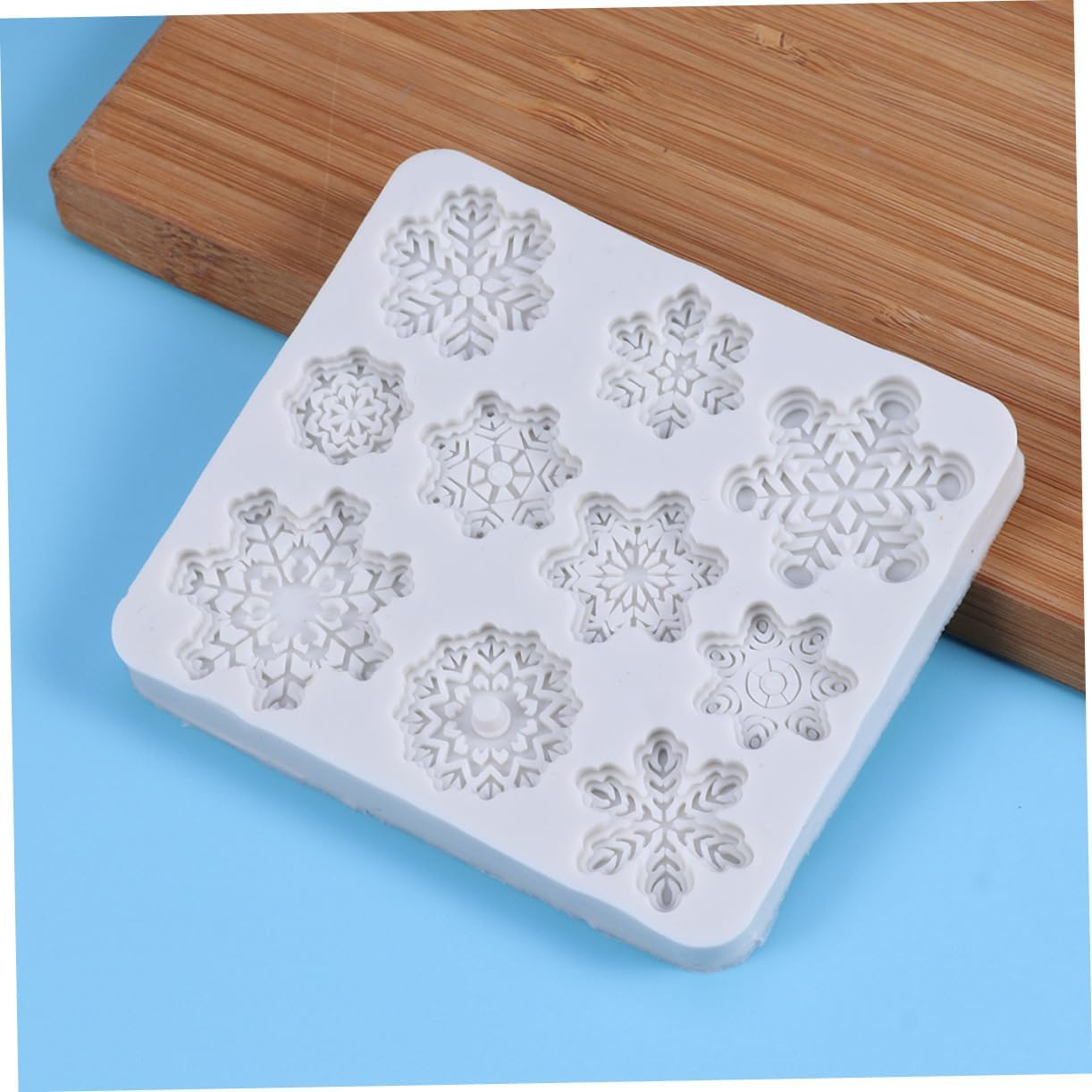 2Pcs Christmas Snowflake Cake Molds DIY Silicone Molds for Cookies Decorations