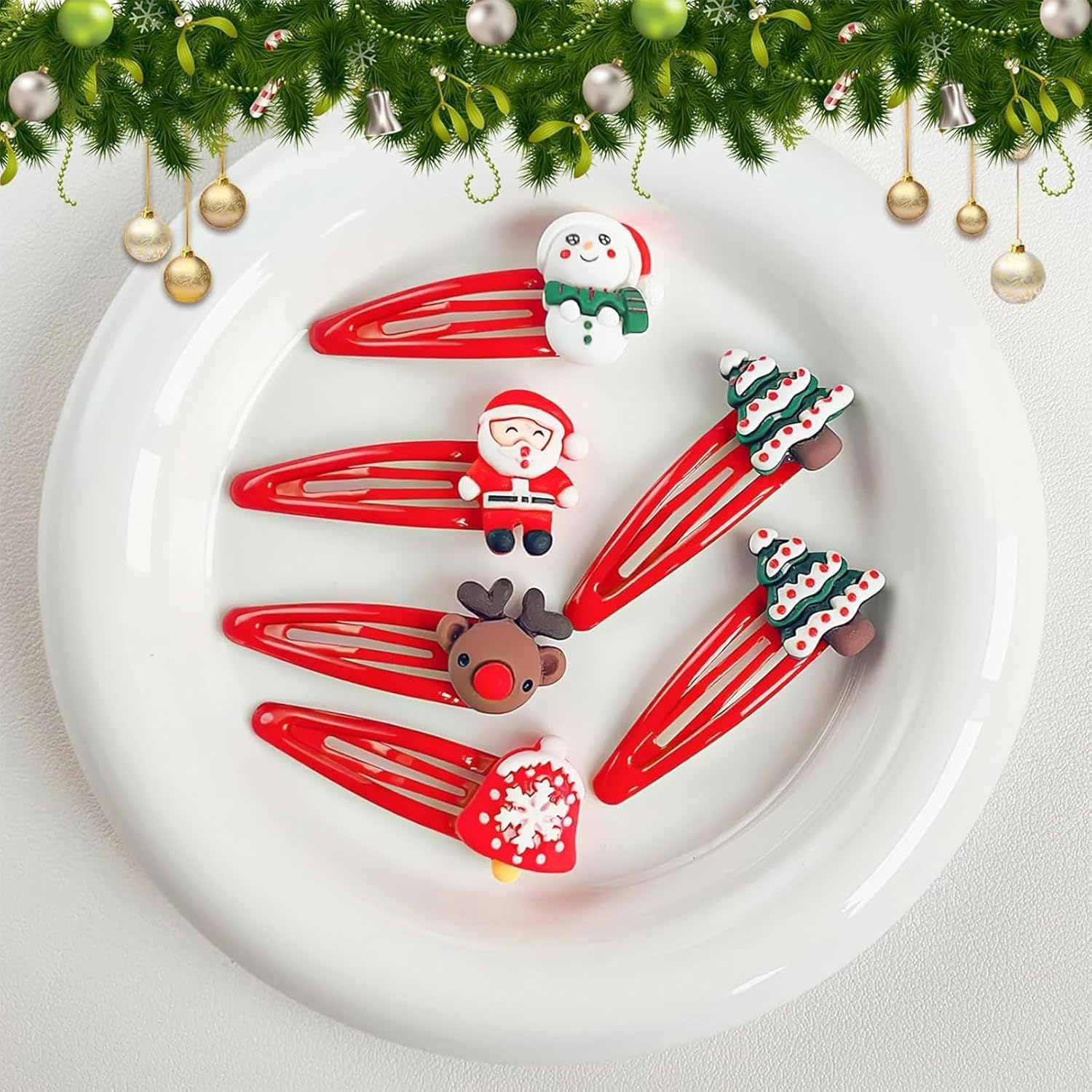 Pack of 10 Hair Clips Children'S Christmas, Reindeer Clips, Christmas Decoration Hair Pins, Christmas Gifts Hair Clips for Children Girls Women Christmas Girls Hair Pins Set image number 3