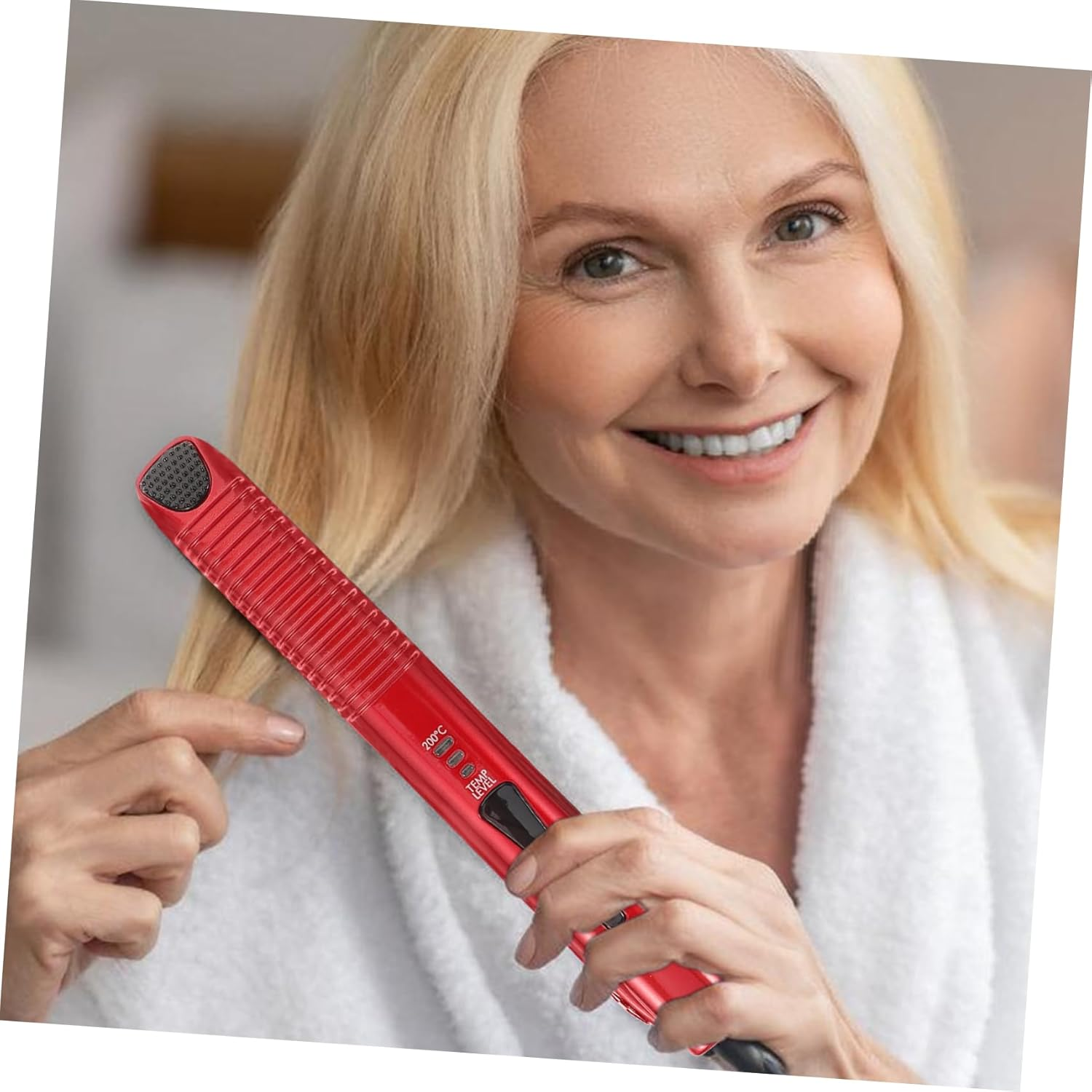 Baluue Cordless Hair Straightener Curler Rechargeable Travel Hair Straightener Temperature Modes for Women Men image number 4