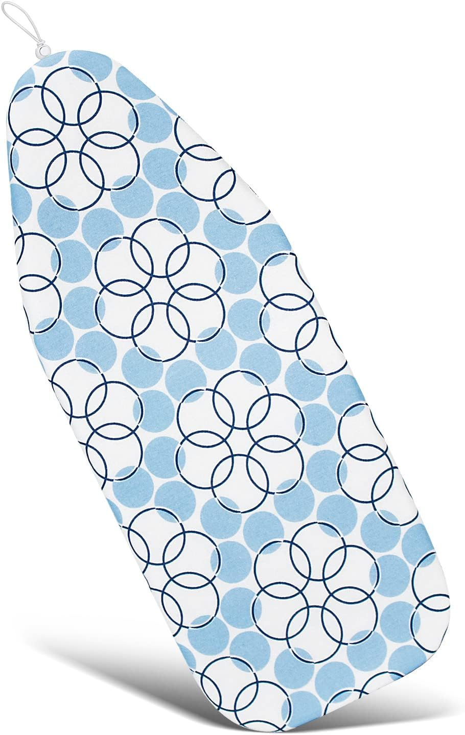 Duwee Ironing Board Cover 12X32 Inches - Heat-Resistant, Thick 8Mm Felt Padding, 100% Cotton Fabric with Elastic Edge for Non-Slip Fit - Durable, Fade-Proof（White Leaves）