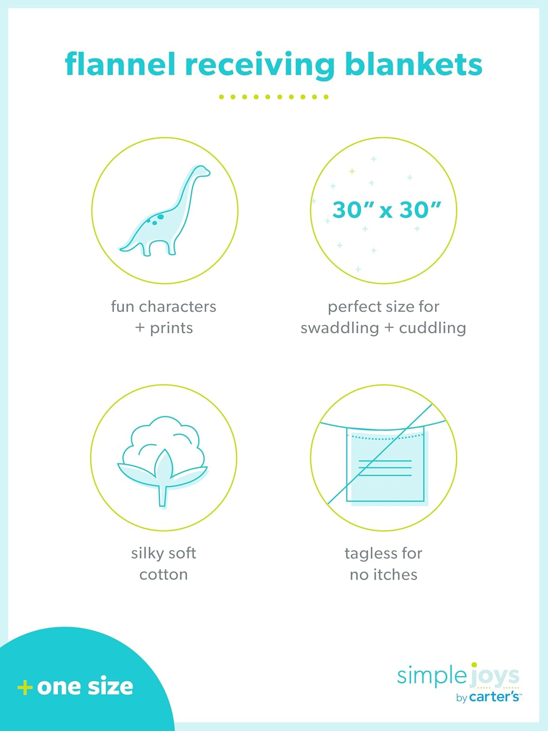 Simple Joys by Carter'S Unisex Babies' Flannel Receiving Blankets, Pack of 7, Grey/White/Black, One Size image number 1