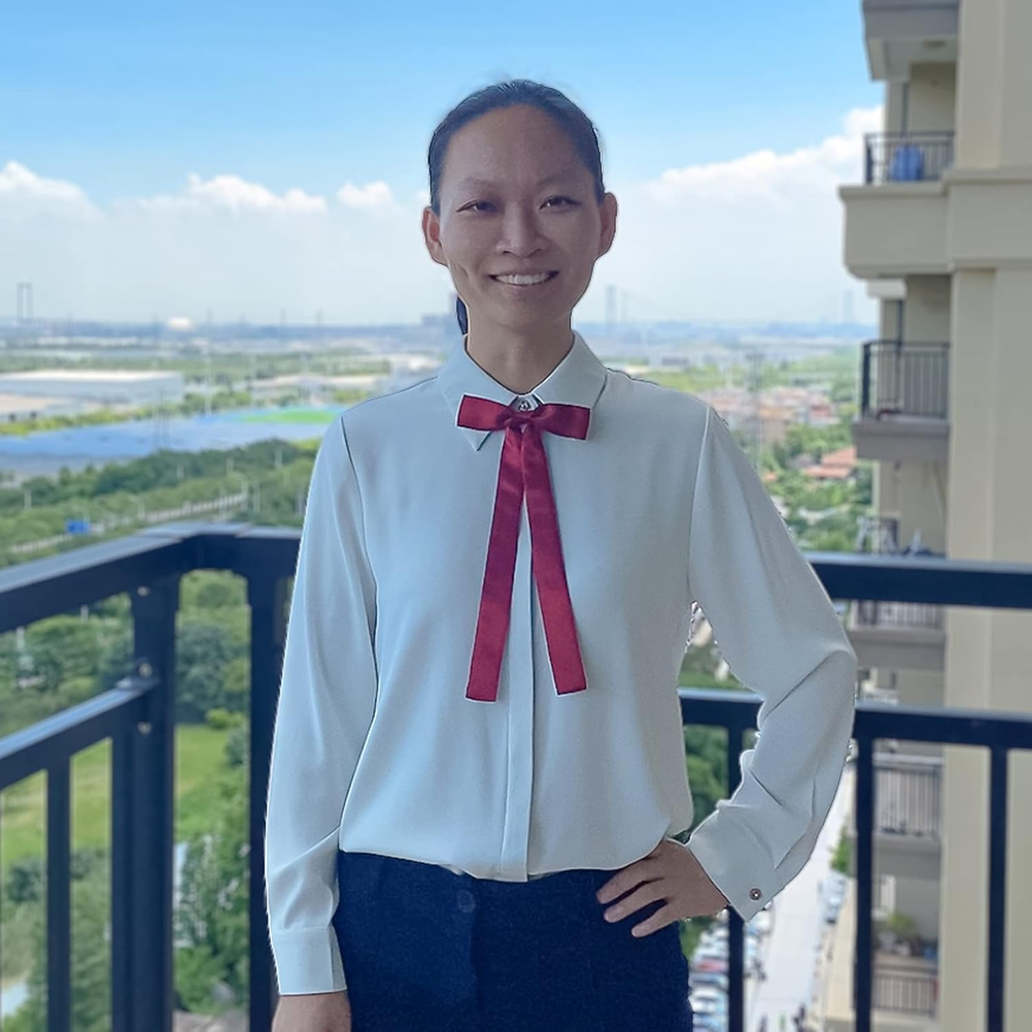 AUSUAYA Women Long Pre Bow Tie, Adjustable Ladies Western Satin Neck Ties for T-Shirt Decoration Valentine'S Gift GB-WT-01 image number 3