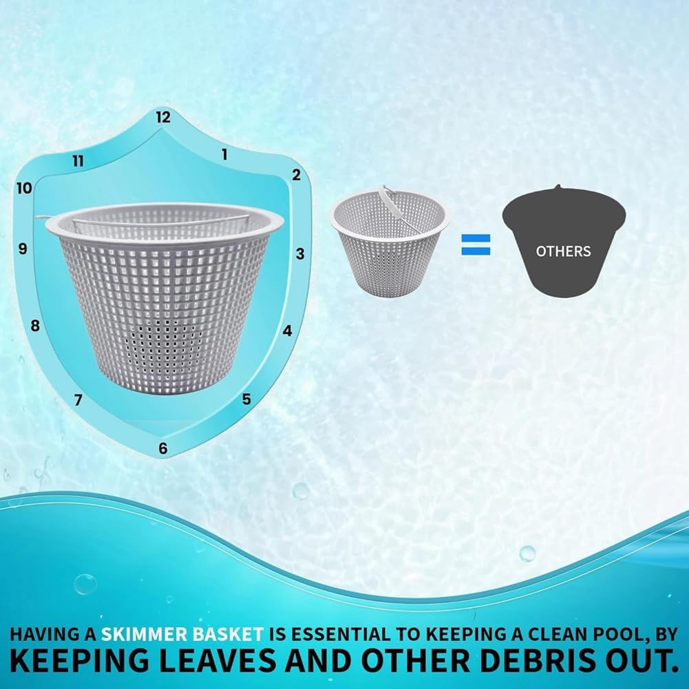 8 Inch Weighted Skimmer Basket for SP1070, Heavy Duty Skimmer Basket for Pool Maintenance, Included Weight and Handle image number 6