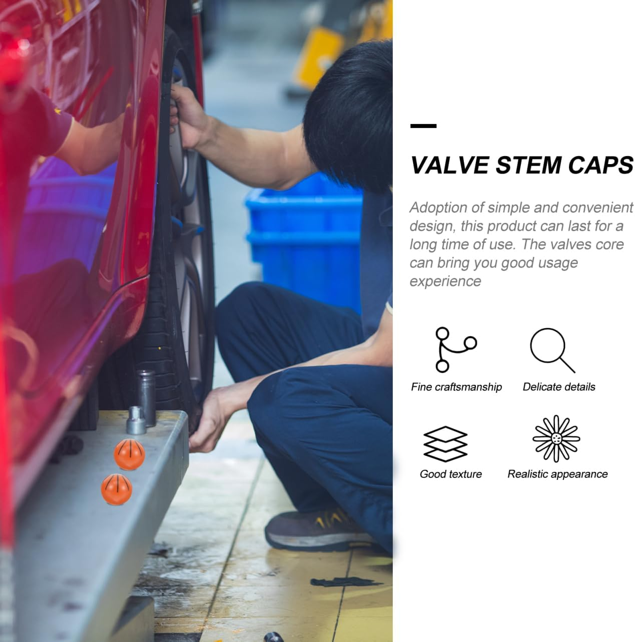 Milisten 5 Pieces Basketball Valve Caps for Tyres Robust Wear-Resistant Valve Stem Caps for Cars and Bicycles for Mountain Bikes image number 3