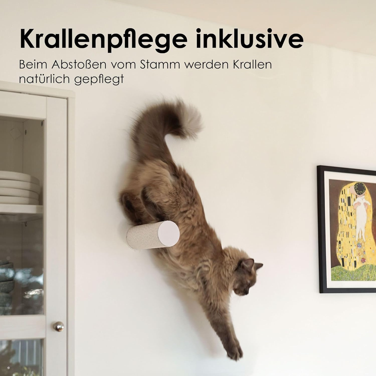 Lucybalu&reg; Jumper Lite Cat Scratching Post & Climbing Step for the Wall | Cat Stairs Made of Paper Rope for Cats Climbing Wall | Cat Step | Scratching Post for Wall Mounting | Wall Scratching Post | image number 2