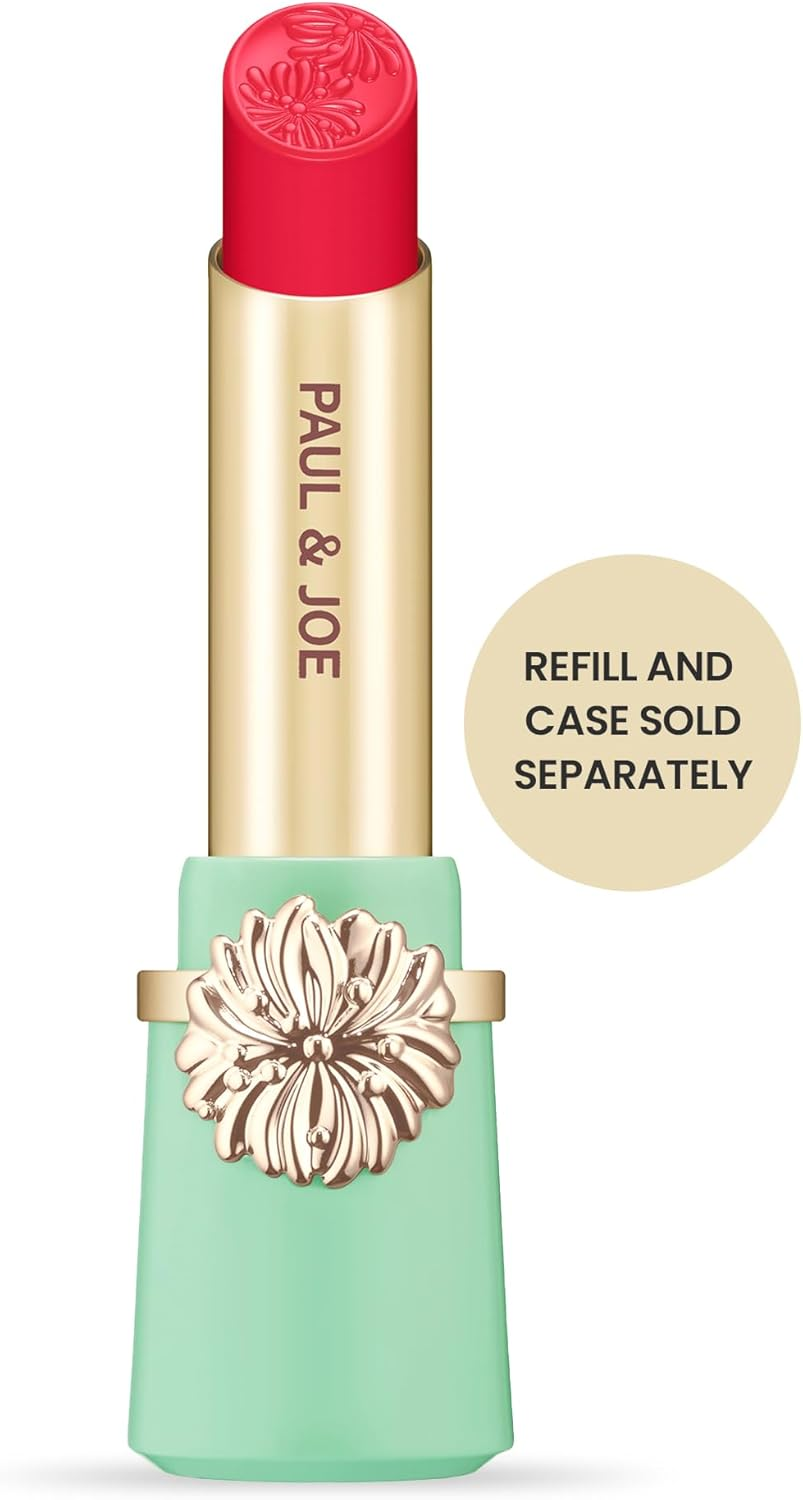 Paul & Joe Moisturizing Lipstick Refill Only, Case Sold Separately, Long Lasting Lipstick for Highly-Pigmented Lip Color, 02 Tulip Petals - Sweet and Heart-Racing Tulip Pink Lip Stick, 0.10 Oz