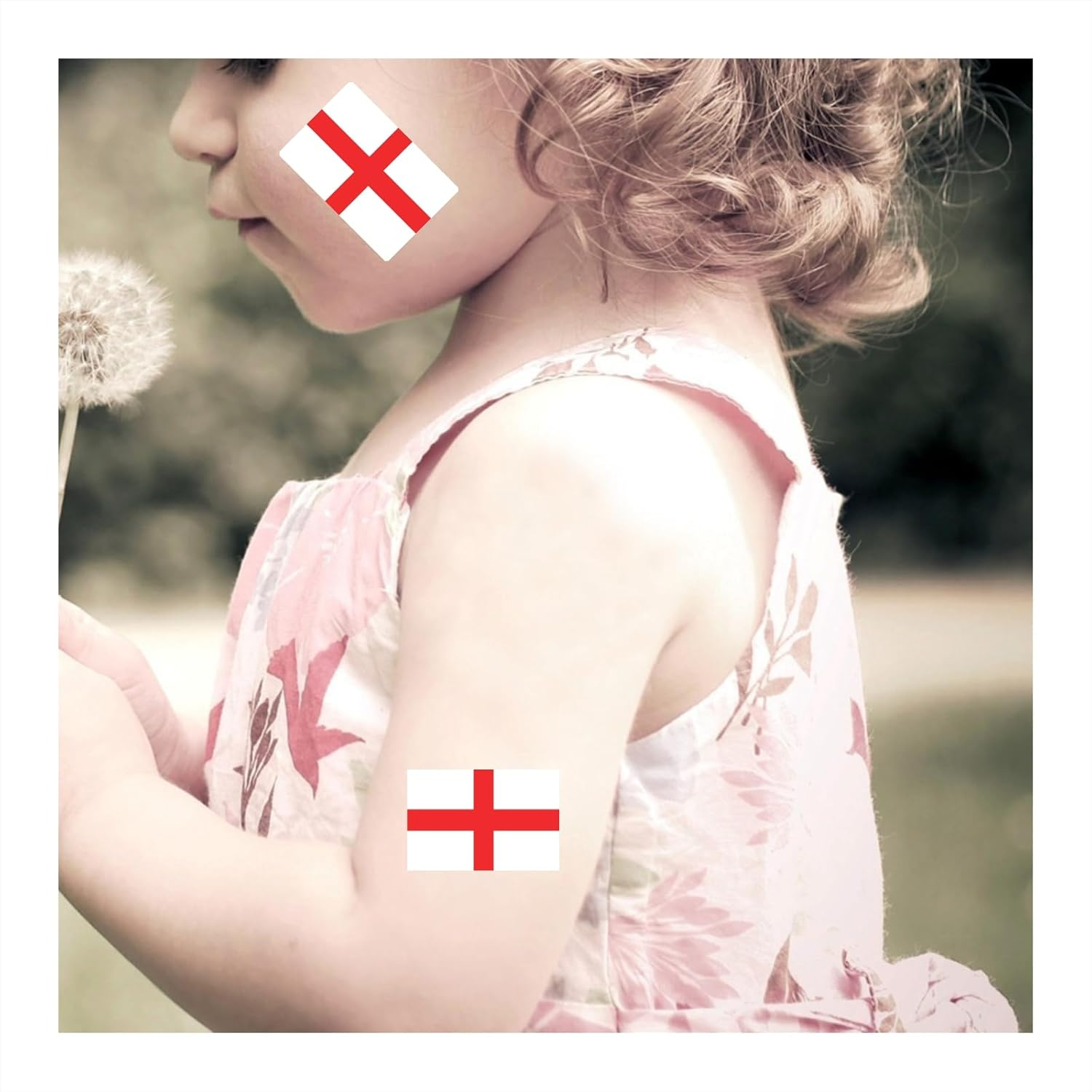 Womaha 30 Temporary England Flag Tattoos Fans Face Tattoo Stickers for Adults Kids Group Activity Props image number 5