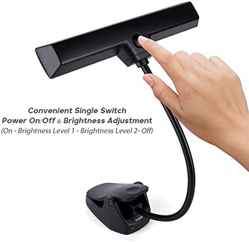 Music Stand Light, 9 Leds Clip on Reading Light - 2 Level Brightness Settings, Powered by Batteries or USB, Perfect for Piano, Reading, Music Performance, Sewing, Bedside Table, Office Desk image number 2