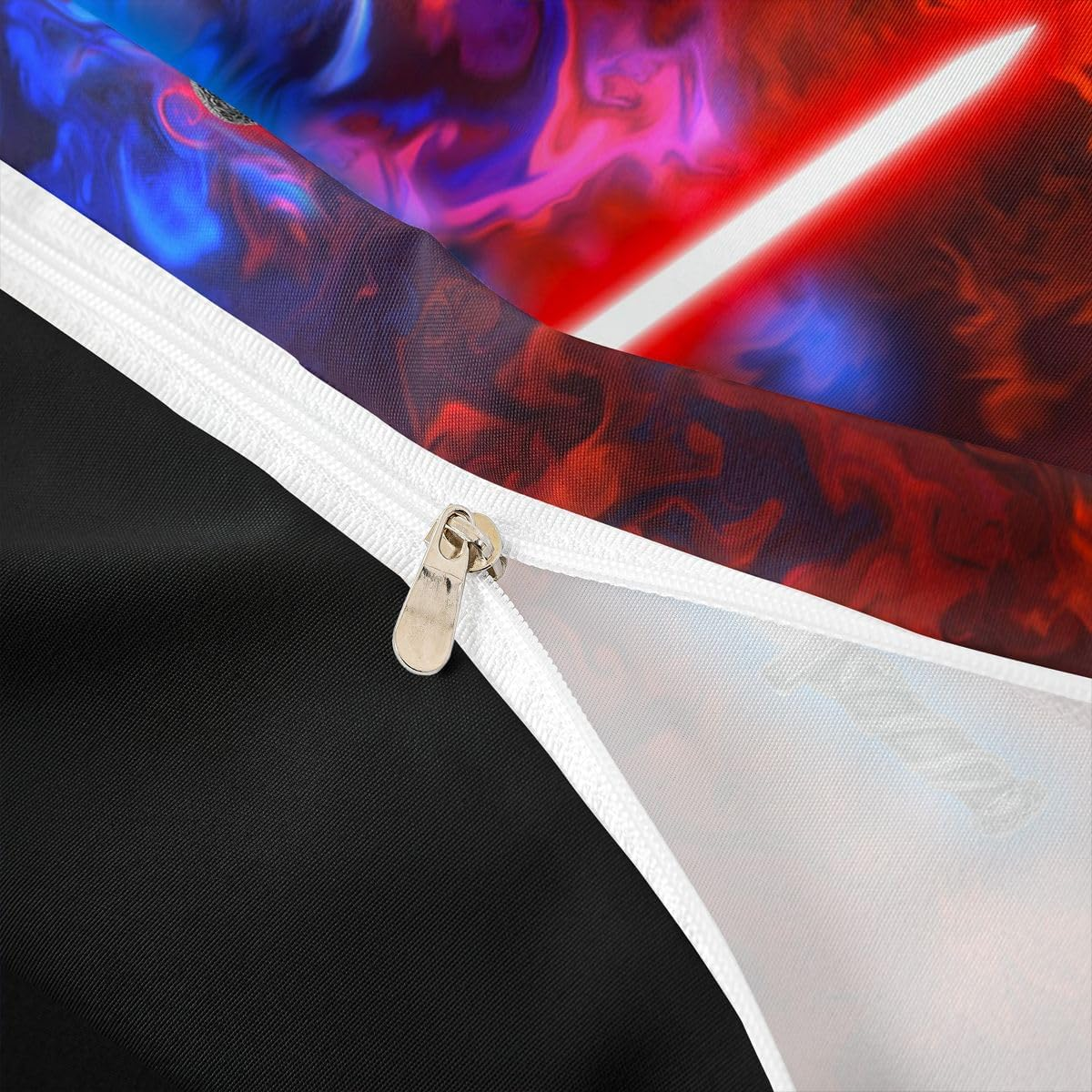 Feelyou Lightsaber Duvet Cover Lightning Red Blue Smokey Galaxy Bedding Set Future Technology Comforter Cover for Boys Girls Children Teens Bedroom Decor Bedspread Cover King Size with 2 Pillow Case image number 4