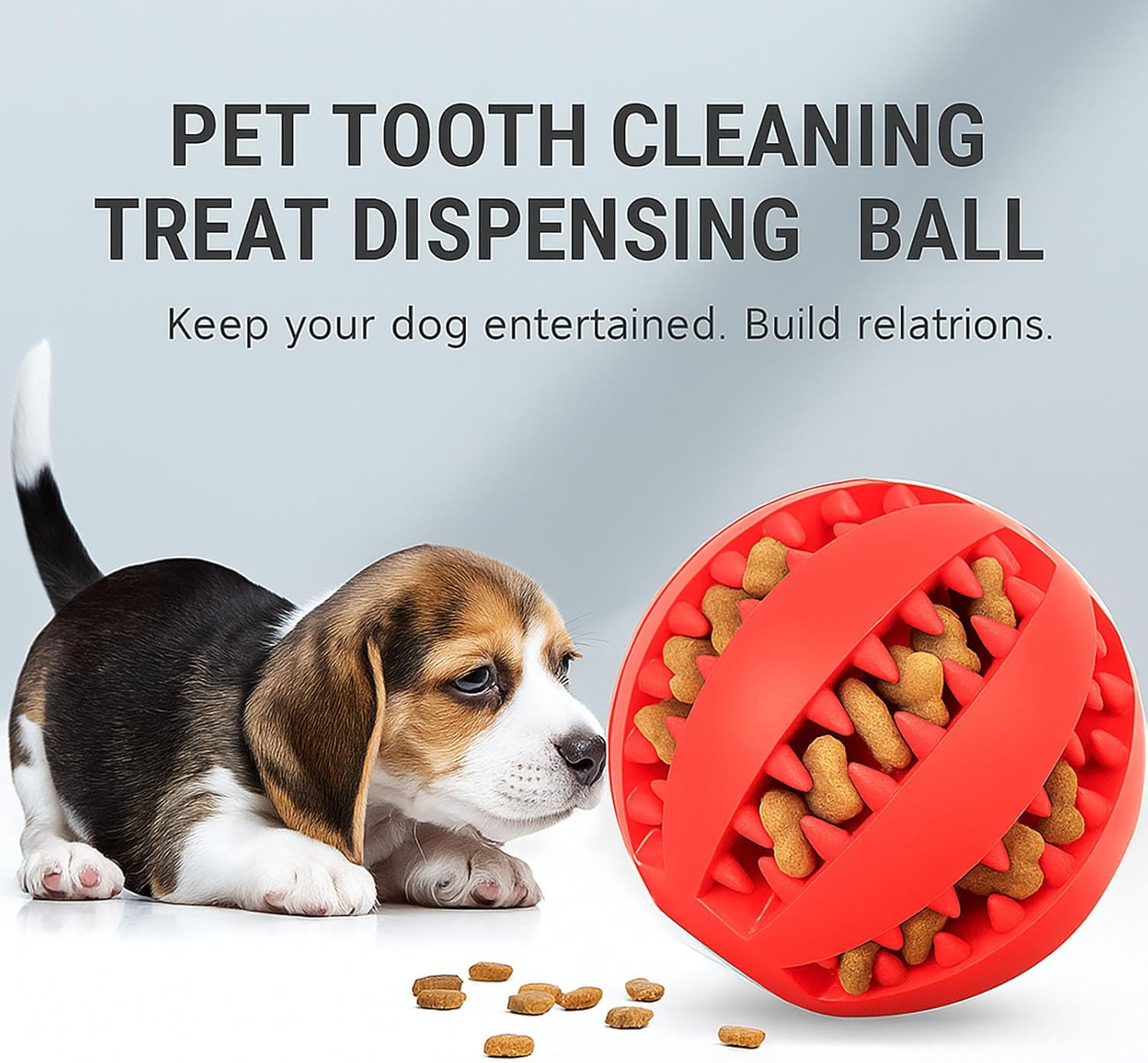 YAKESD Dog Toy Ball Set, 3 Pack 5Cm Treat Dispenser Balls for Teeth Cleaning, IQ Training & Exercise, Nontoxic Interactive Pet Ball Toy for Puppies & Dogs - Red, Blue,Orange image number 5