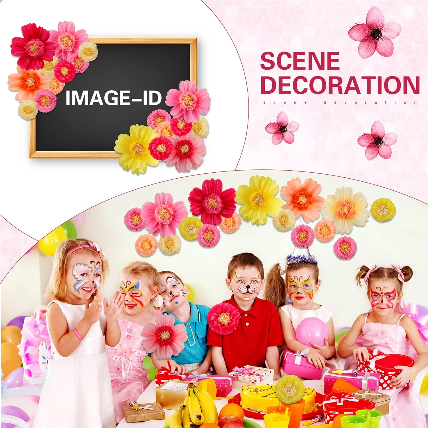 Crowye 12 Pcs Large Colorful Tissue Paper Flowers 20" Handcrafted Giant Fiesta Paper Flowers for Mexican Party Wedding Birthday Backdrop Shower Party Nursery Craft Outdoor Wall Decor(Fresh Color) image number 1