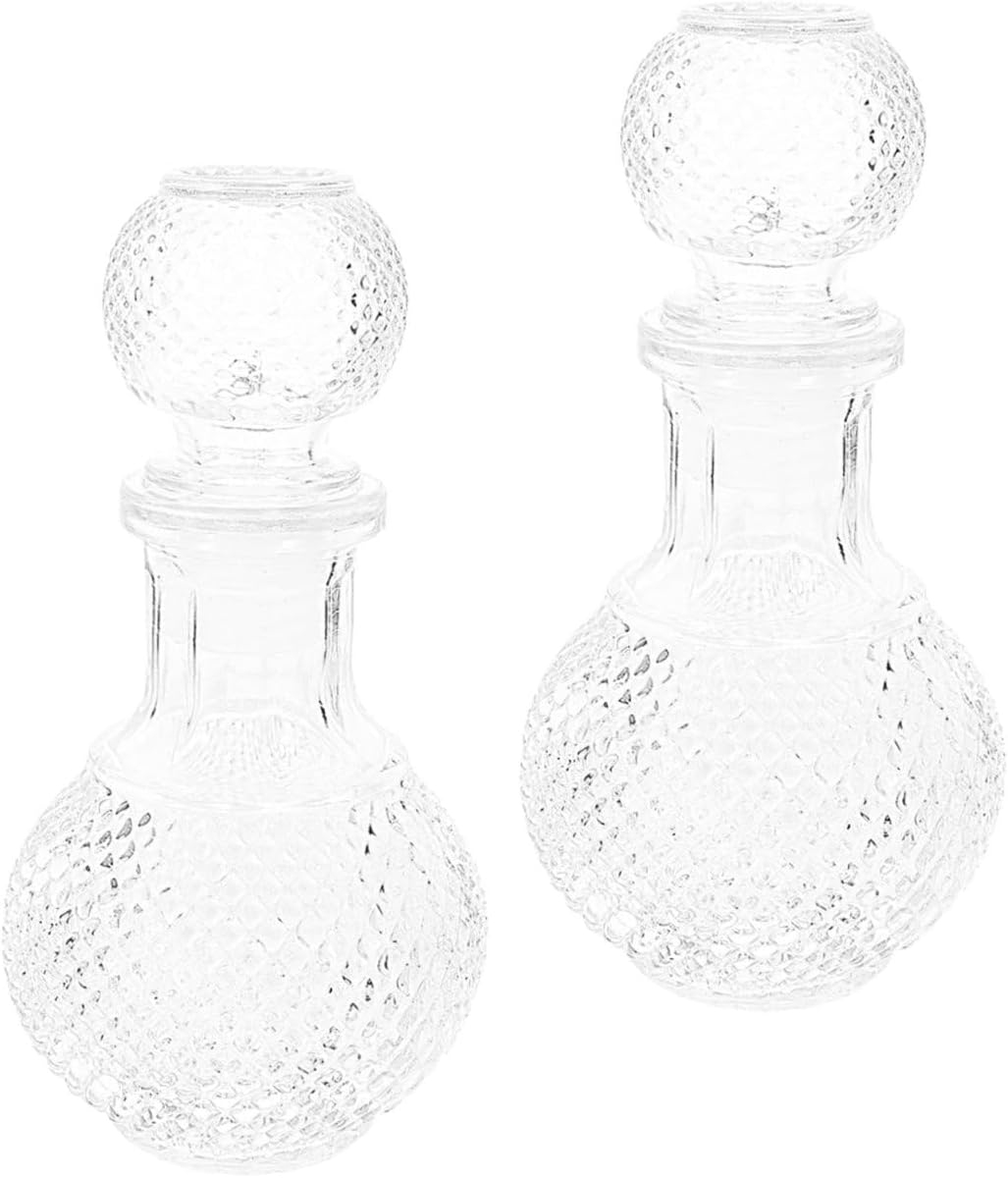 BRIGHTFUFU 2Pcs Creative Glass Wine Bottle Thickened Cocktail Container Convenient Whiskey Glass Wine Decanter for Home Bar Decor image number 5