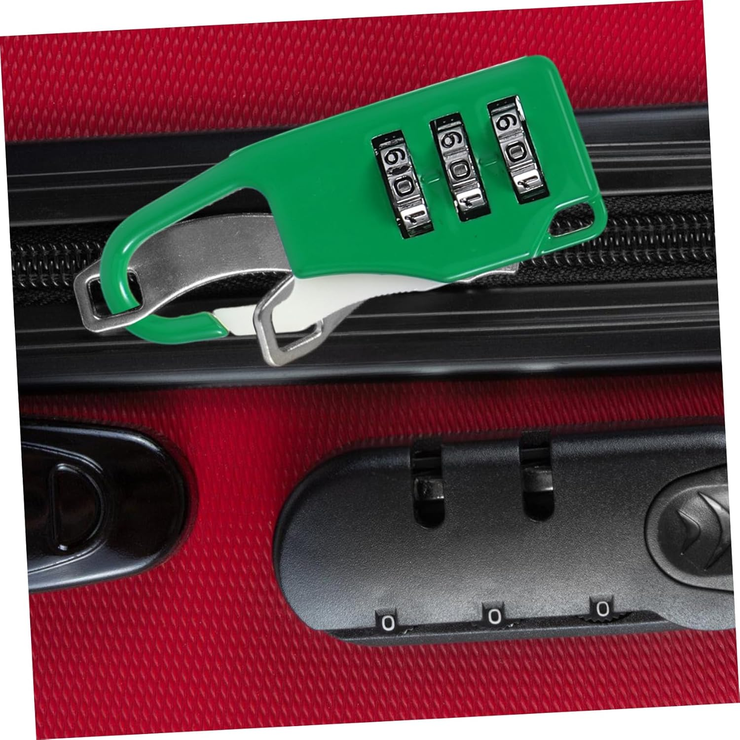 FIXOSHEE 6Pcs Luggage Padlocks with 3-Digit Combination Code, Zinc Alloy Travel Locker Locks for Suitcases, Backpacks, Gym Lockers &ndash; Black, Silver, Red, Blue, Green Secure Set image number 3