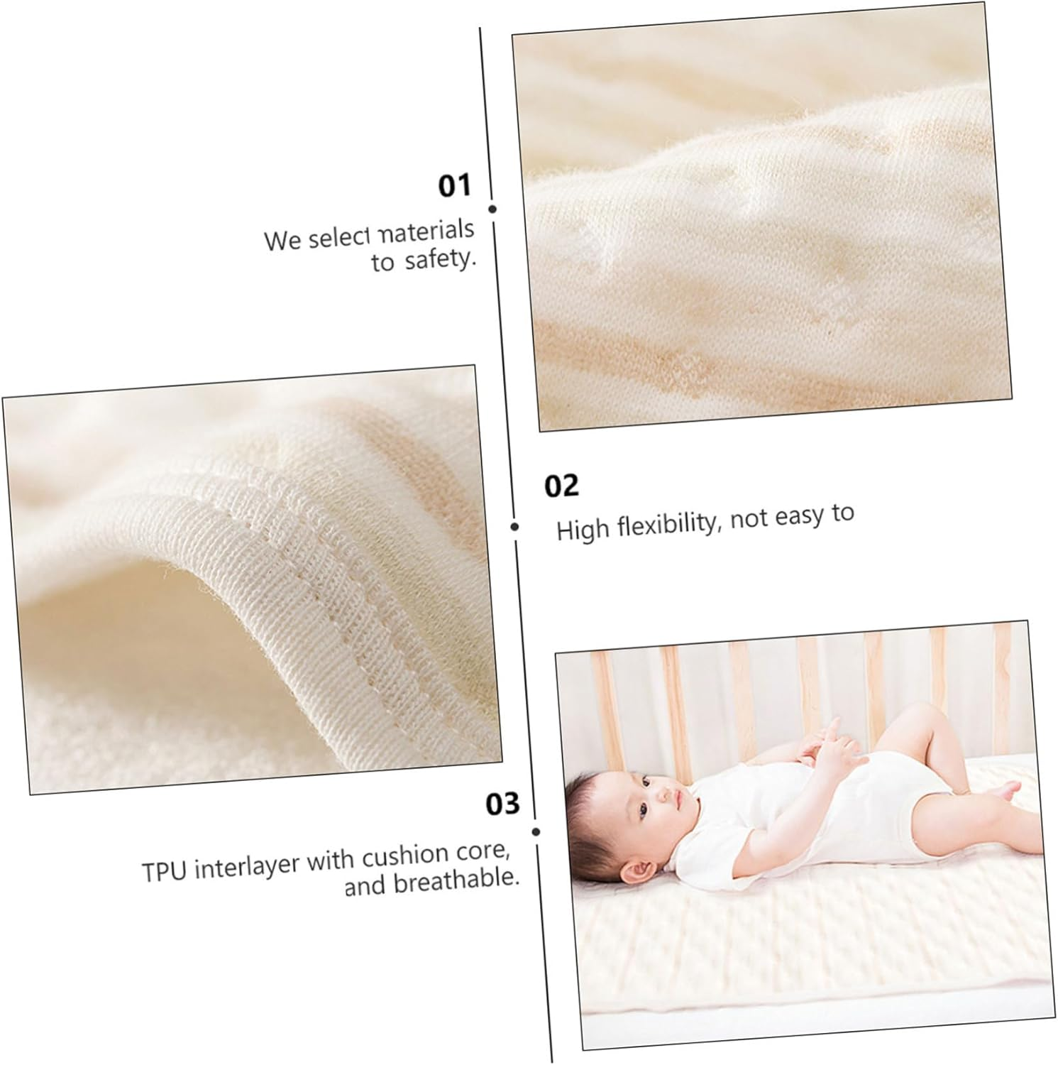 MERRYHAPY Infant Waterproof Urinal Pad Washable Diaper Pad for Newborns 100% Cotton Absorbent and Reusable for Baby Changing and Travel image number 6