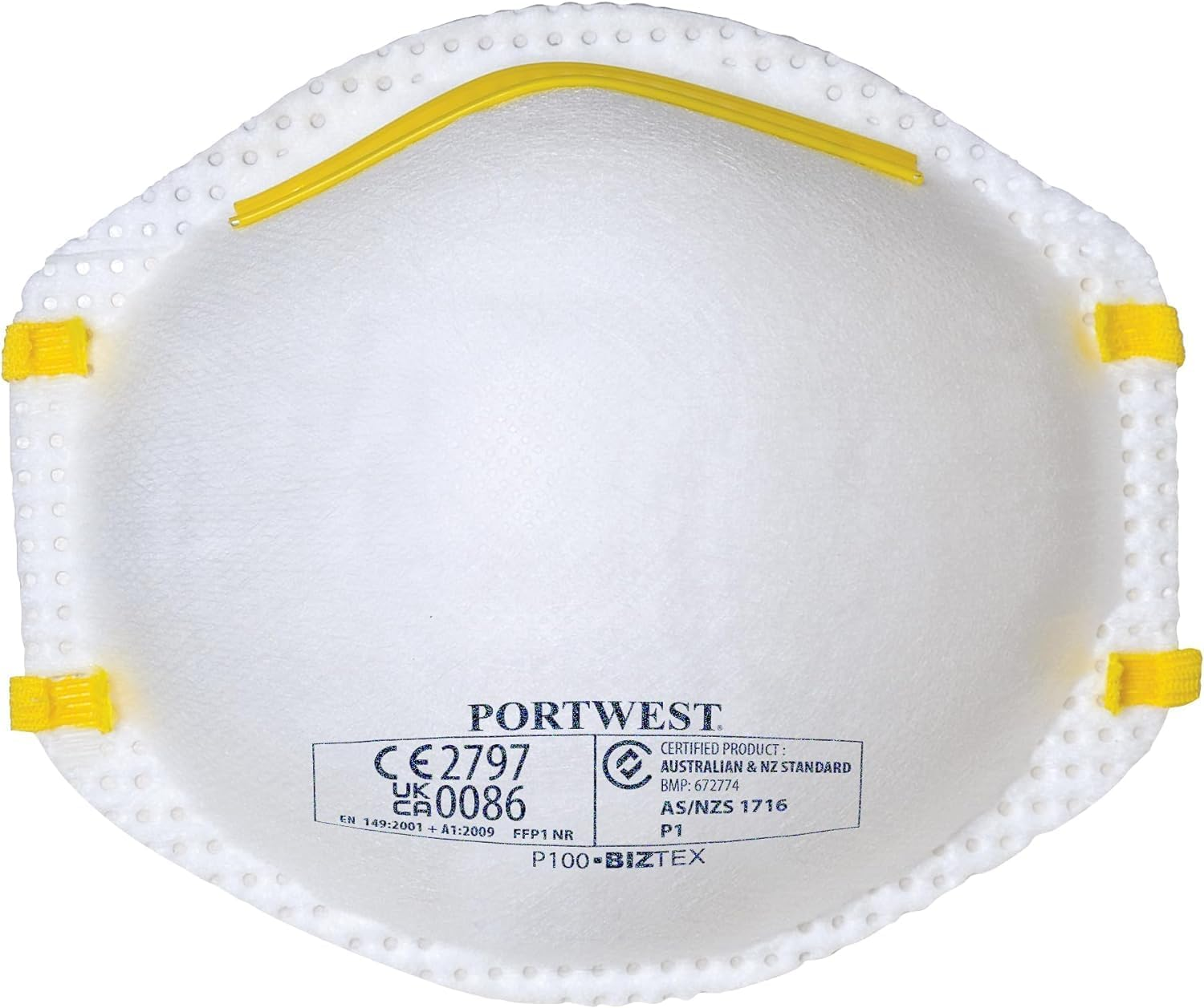 Portwest P100 Disposable FFP1 Respirator Face Mask (Pack of 20) White image number 1