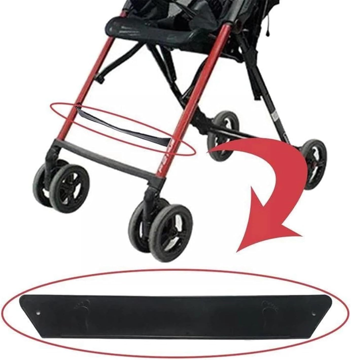 2Pcs Black Stroller Footrest Replacement Adjustable Stroller Extension Footboard Strollers and Accessories for Pushchair Seat Liners, Stroller Connectors Stroller Connectors Accessories(37Cm)