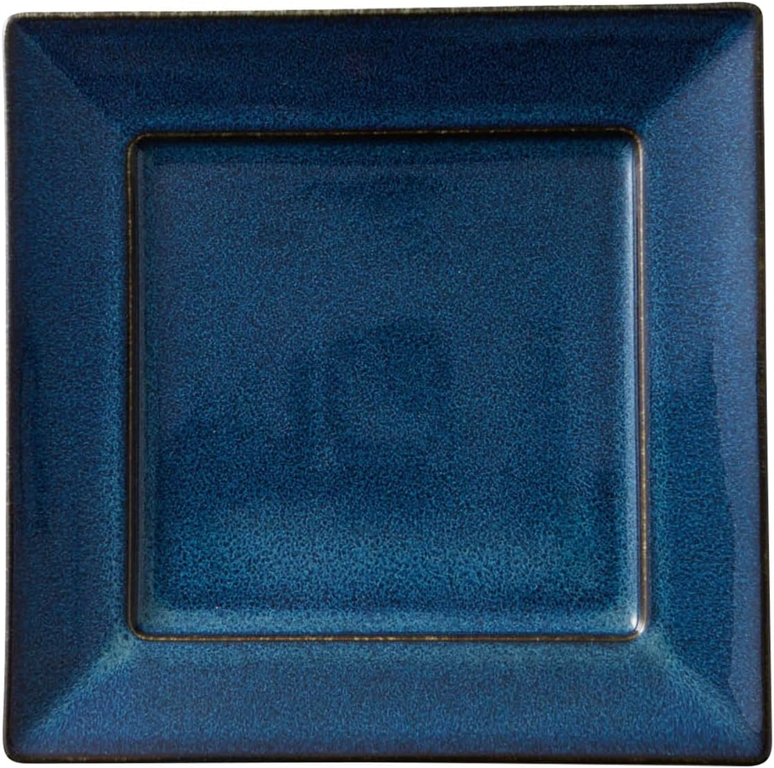 Miyama 82-016-227 Fukayama Mino Ware, Square Plate, Approx. 5.9 Inches (15 Cm), Microwave, Dishwasher Safe, Cardigan, Indigo Blue, Made in Japan