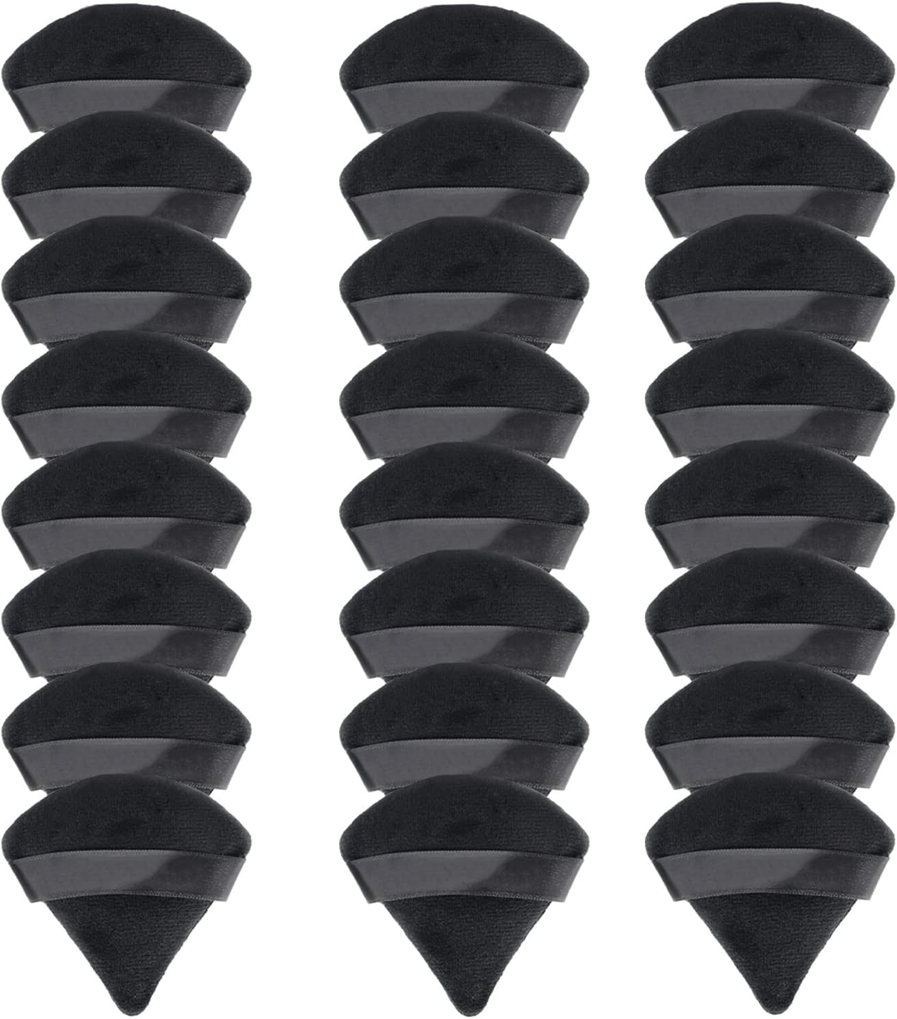 24 Pieces Powder Puff, Triangle Makeup Puff Cotton Powder Face Washable Body Powder Puff for Loose Powder Body Cosmetic Foundation Sponge Makeup Tool (24Black)