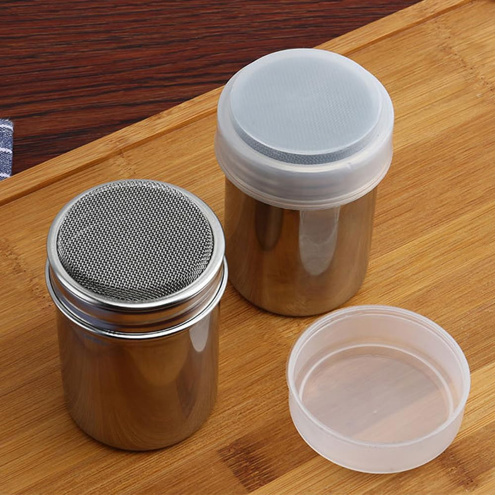 Stainless Steel Icing Sugar Cocoa Coffee Shaker Flour Duster Chocolate Powder L(6.5X11CM) image number 3