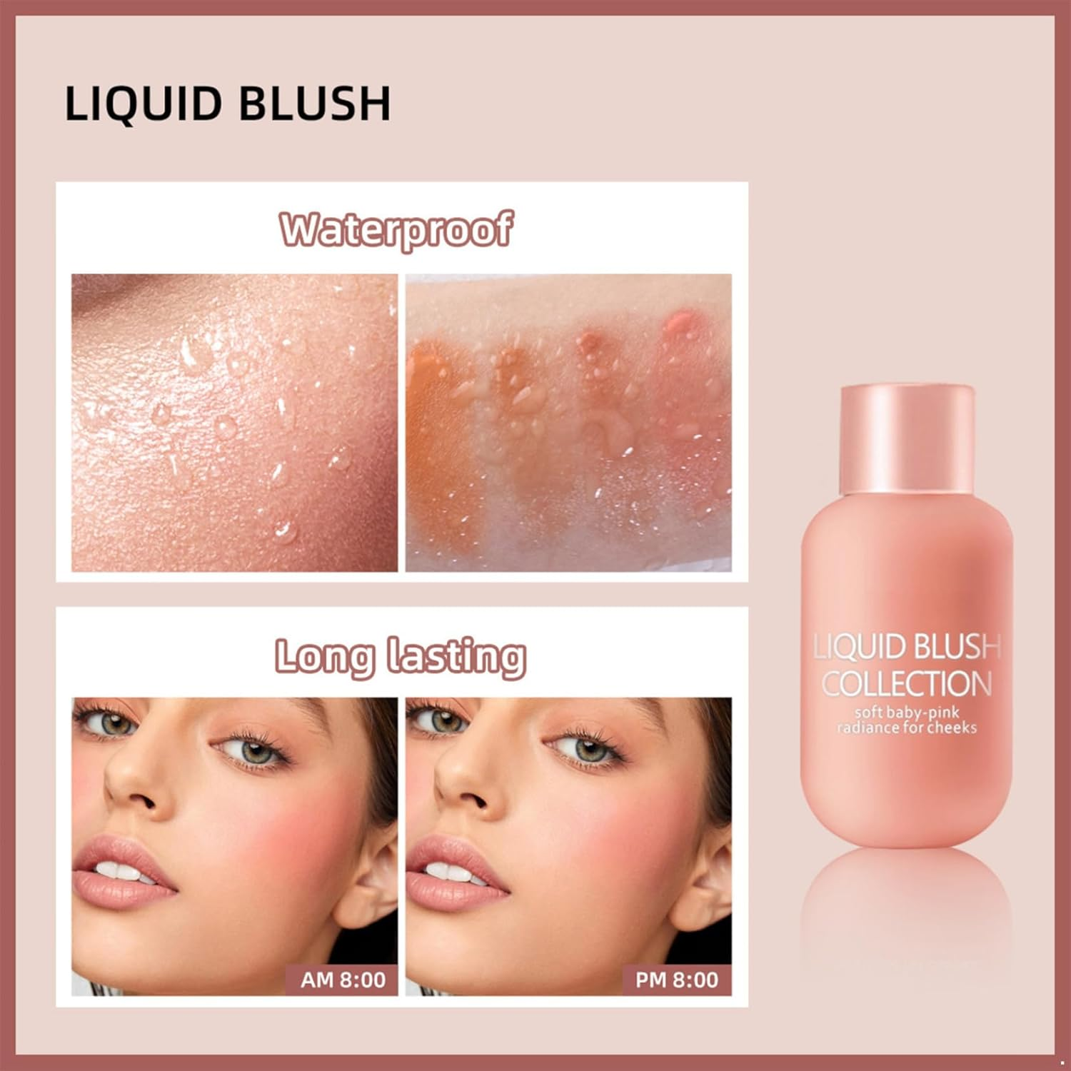 Yhong Cream Blush 12G Soft Matte Finish Liquid Blush Makeup Long Lasting Cheek Color for Daily Wear Rose Flush One Size
