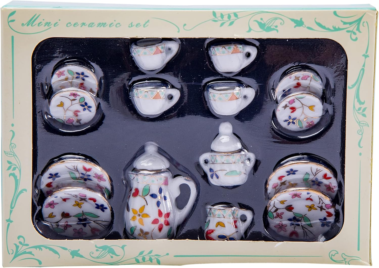 Miniature Dollhouse Accessories 1:12 Miniatures Stuff Realistic Mini Tableware Tea Cup Set DIY Decor Ornament for Miniature Dollhouse Kitchen Party Kit