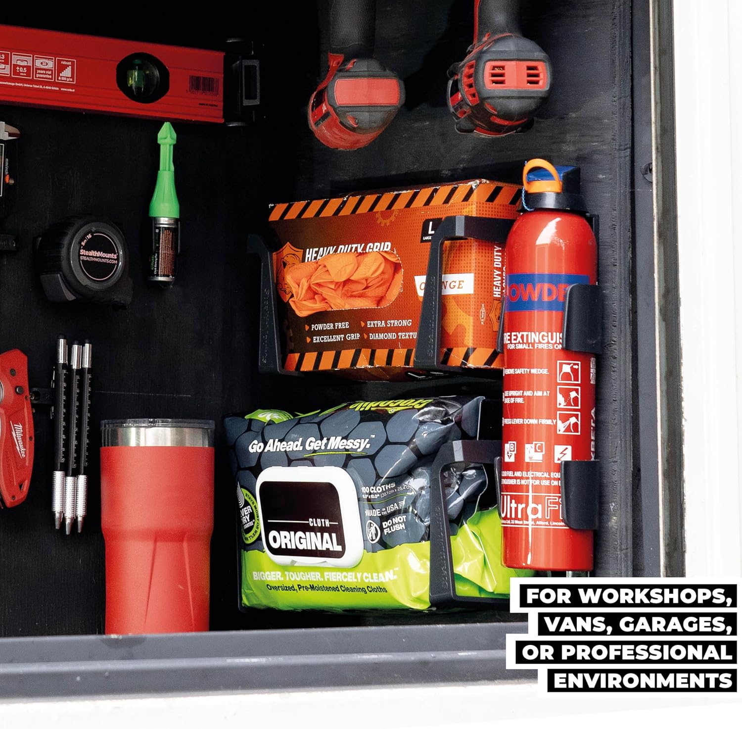 Stealthmounts Wipe Holder | 2 Pack | Mounts for Wipe Storage | Made in the UK image number 6