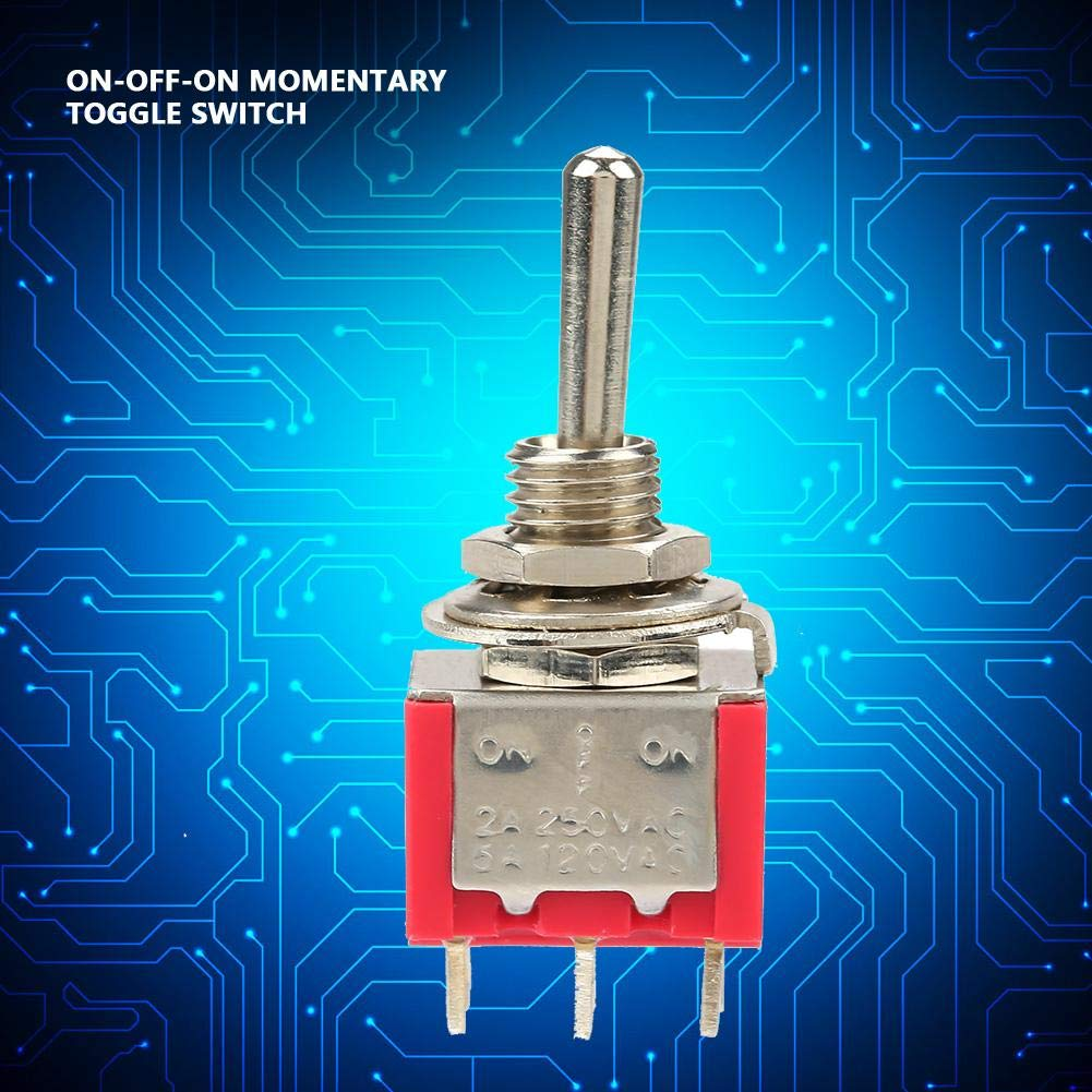 10Pcs Momentary Toggle Switch On-Off-On 3 Position Momentary Toggle Switch DPDT 6-Pin 6Mm 2A/250VAC 5A/120VAC image number 1