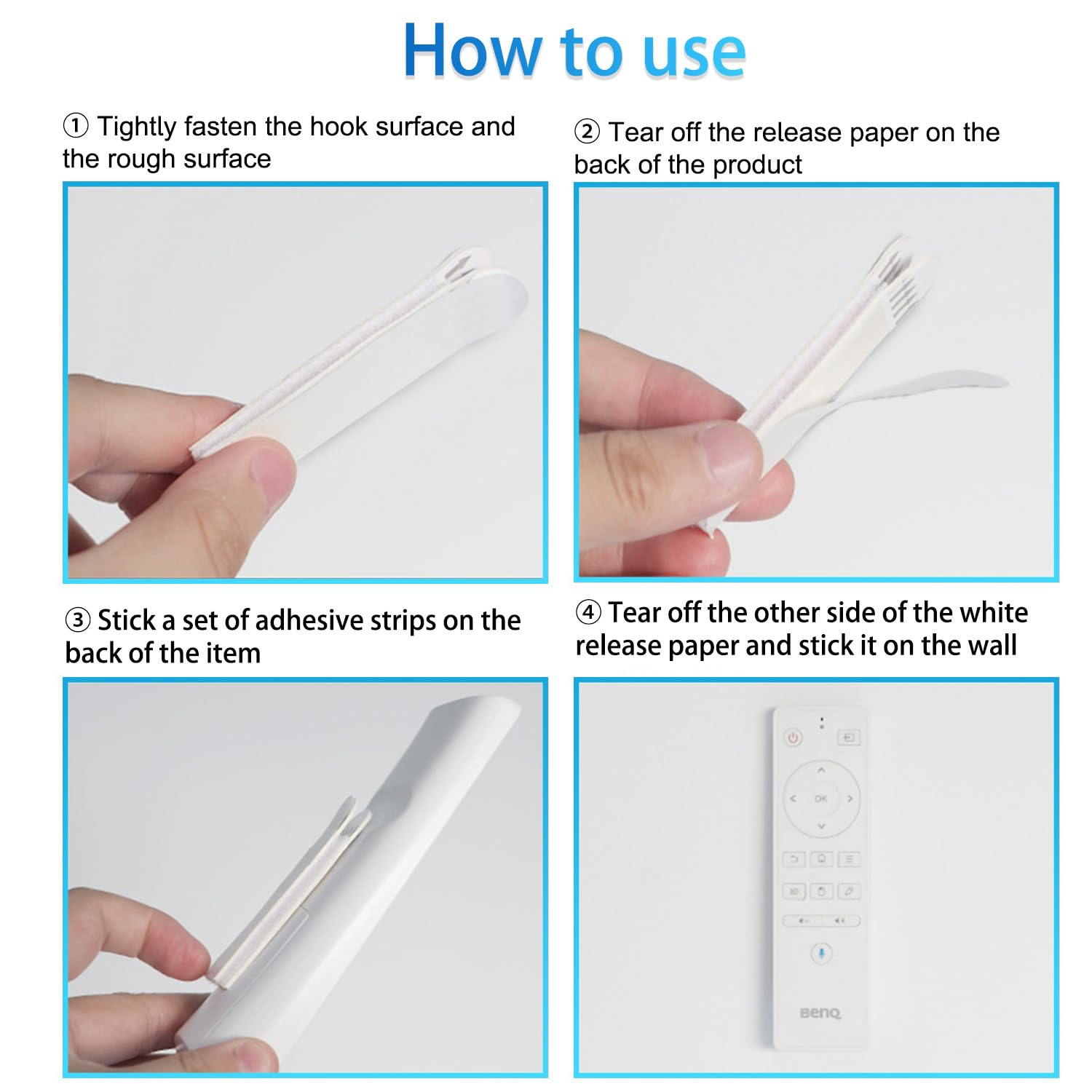 SAHENITEA 24 Pairs(48 Strips) Adhesive Strips,Picture Hanging Strips Heavy Duty, Hook and Loop Tape, Picture Hanging Strips for Pictures, Frames, Mirrors, Wall Decoration and Signage