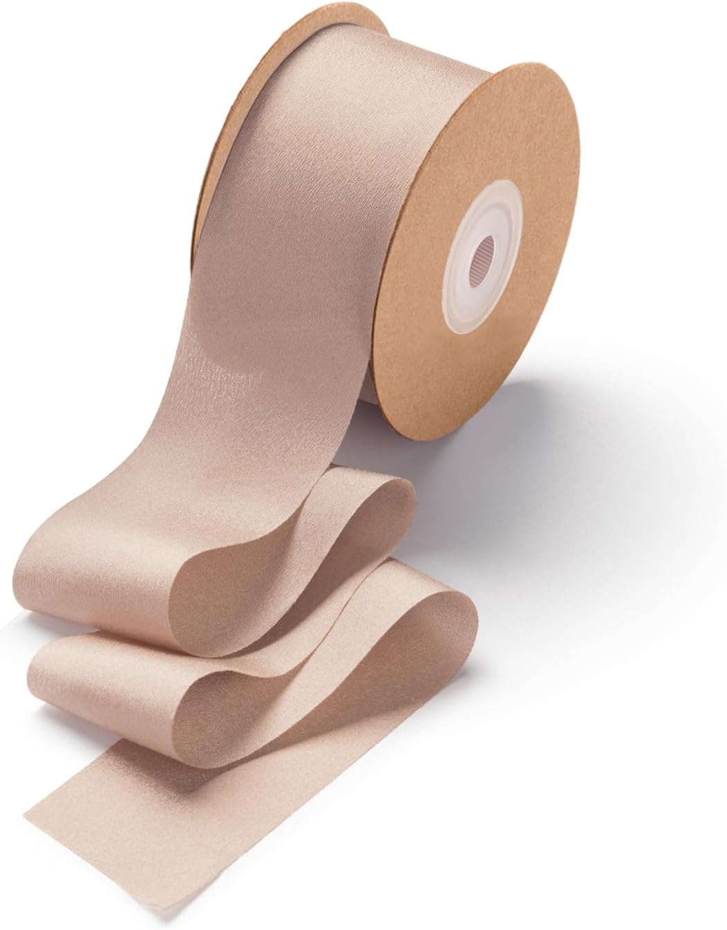 Grosgrain Ribbon Light Brown Wedding Decor Ribbon for Gift Wrapping Bow,Brown,1.5 Inch X 25 Yd image number 4