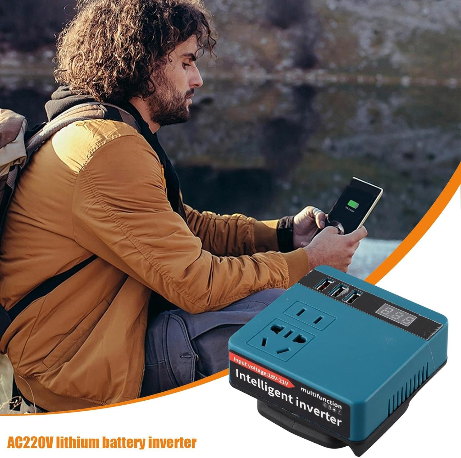 Portable Power Station | Power Converter Transformer with Current Display | Charger Adapter Battery Powered Outlet for Outdoor Camping