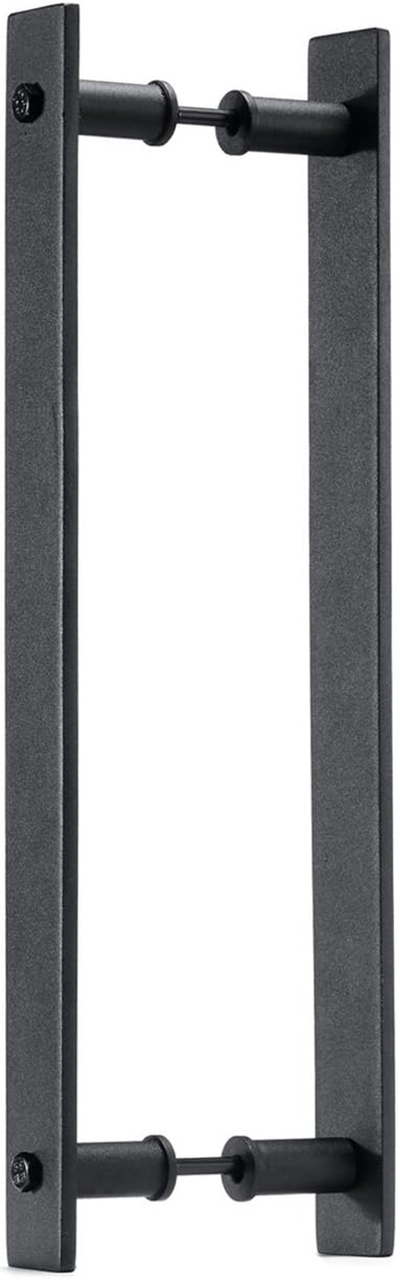 Toprema 14" Steel Rustic Black Sliding Barn Door Handle Pull Wood Door Two-Sided Flat Bar-To-Bar Handles Hardware image number 5