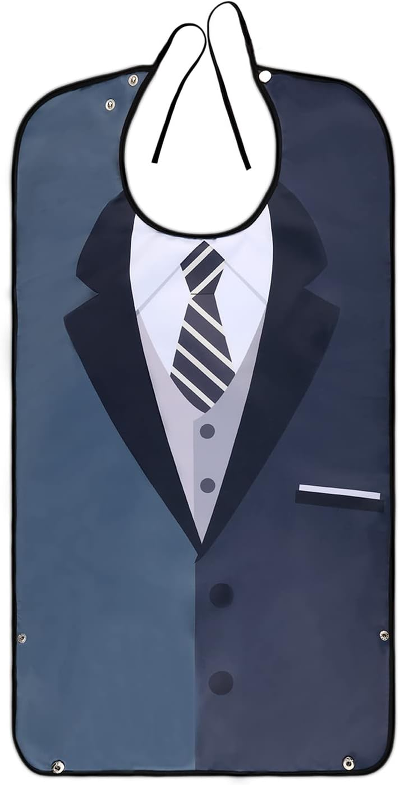 AIEX Adult Bibs for Eating Men Bow Tie Pattern Machine Washable Clothing Protectors with Crumb Catcher for Elderly Men