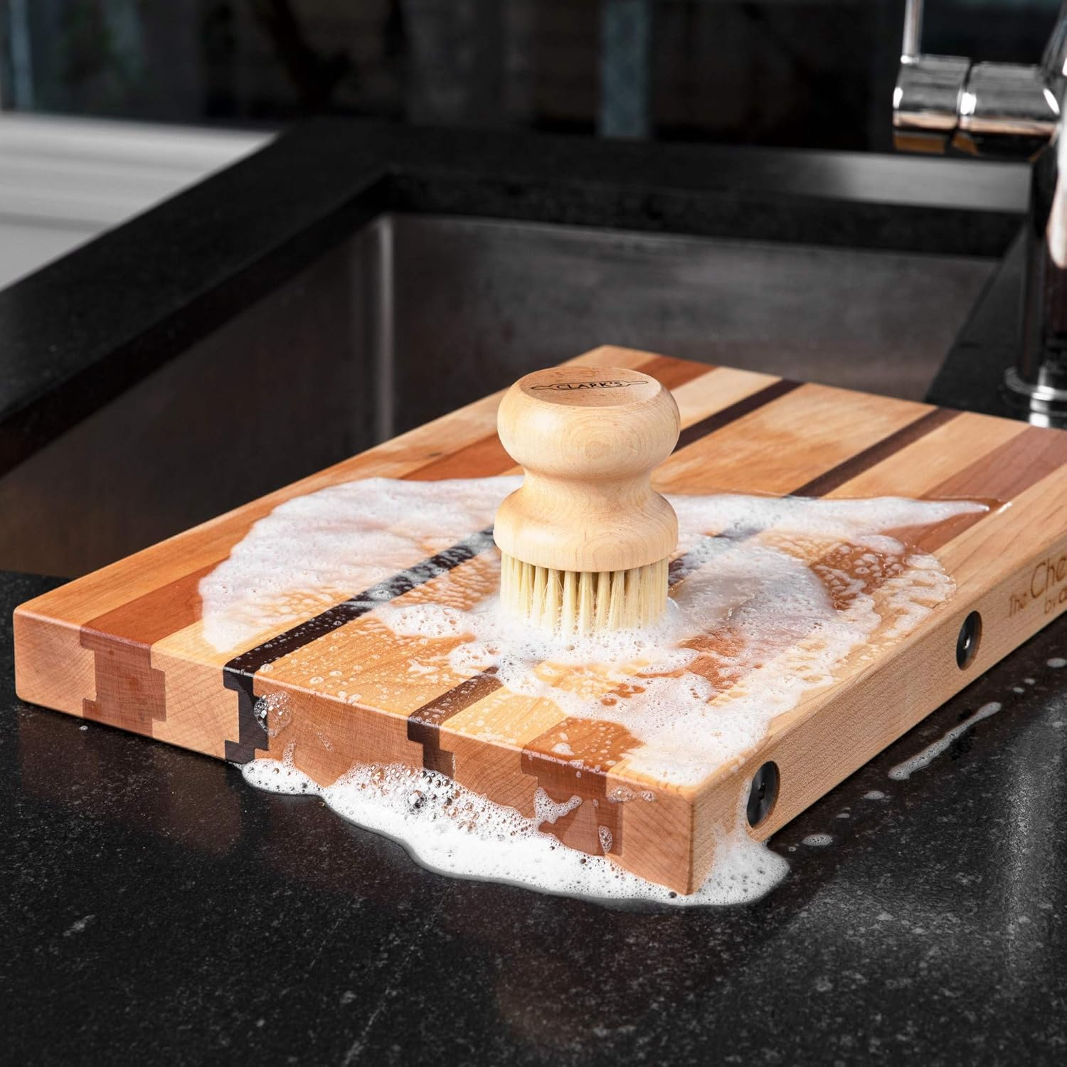 CLARK'S Cutting Board Care Kit with Coconut Oil - Includes Wax, Soap, Scrub Brush, Buffing Pad, and Applicator - for Kitchen Countertops, Butcher Blocks, Wooden Bowls and Utensils - Food Safe image number 5