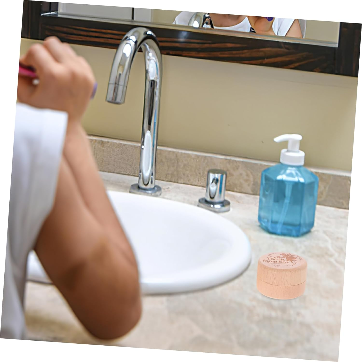 CHILDWEET 1 Set Wooden Tooth Keepsake Box Fetal Hair Case Teeth Storage Holder Lightweight Portable Organizer for Hair Memories Present for Boys image number 2