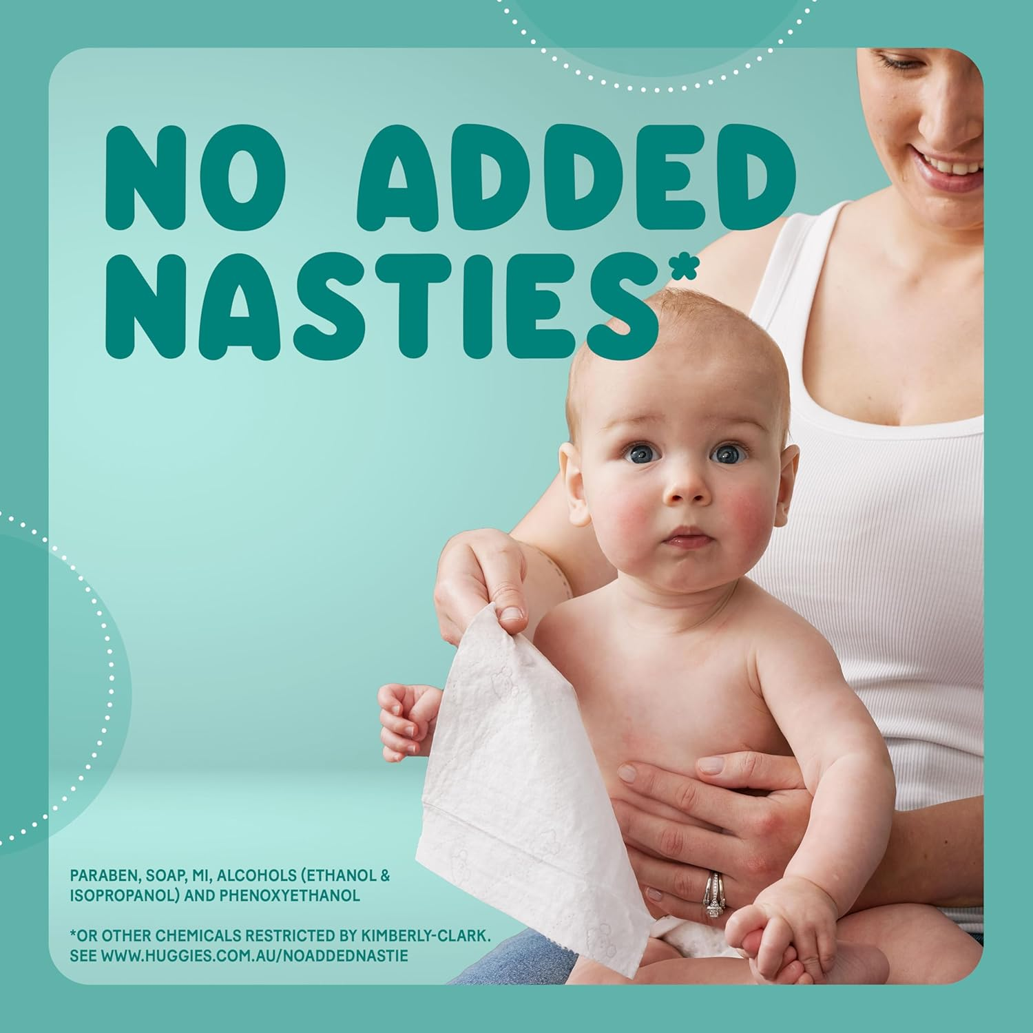 HUGGIES Baby Wipes Fragrance Free 640 Pack (8 X 80 Pack) - Packaging May Vary image number 4