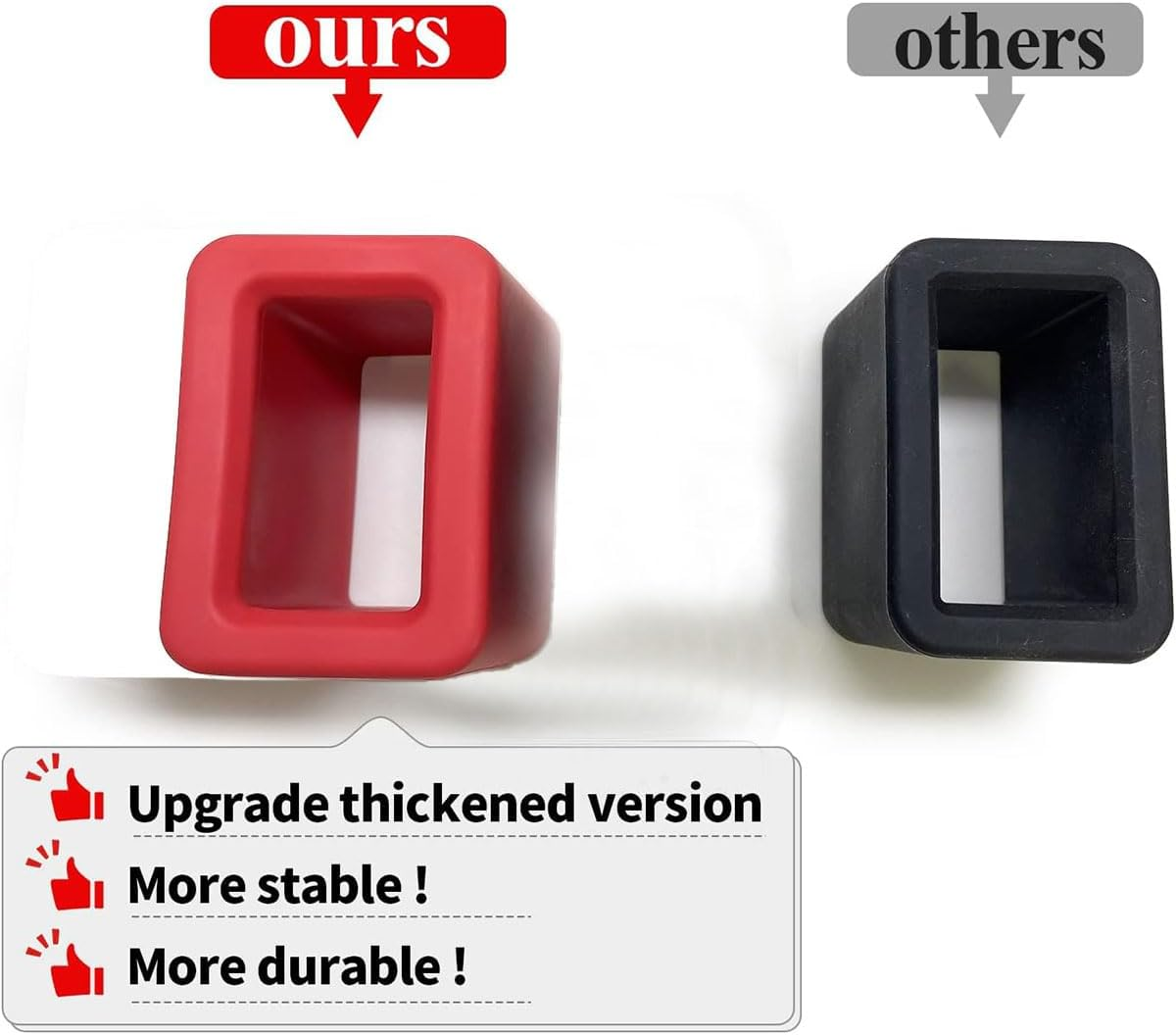 AIMALL 3 PCS Silicone Car Seat Belt Holder, Universal Slot Bracket Retainer for Enhanced Comfort and Safety, Red, 1.89X1.77 Inches image number 3