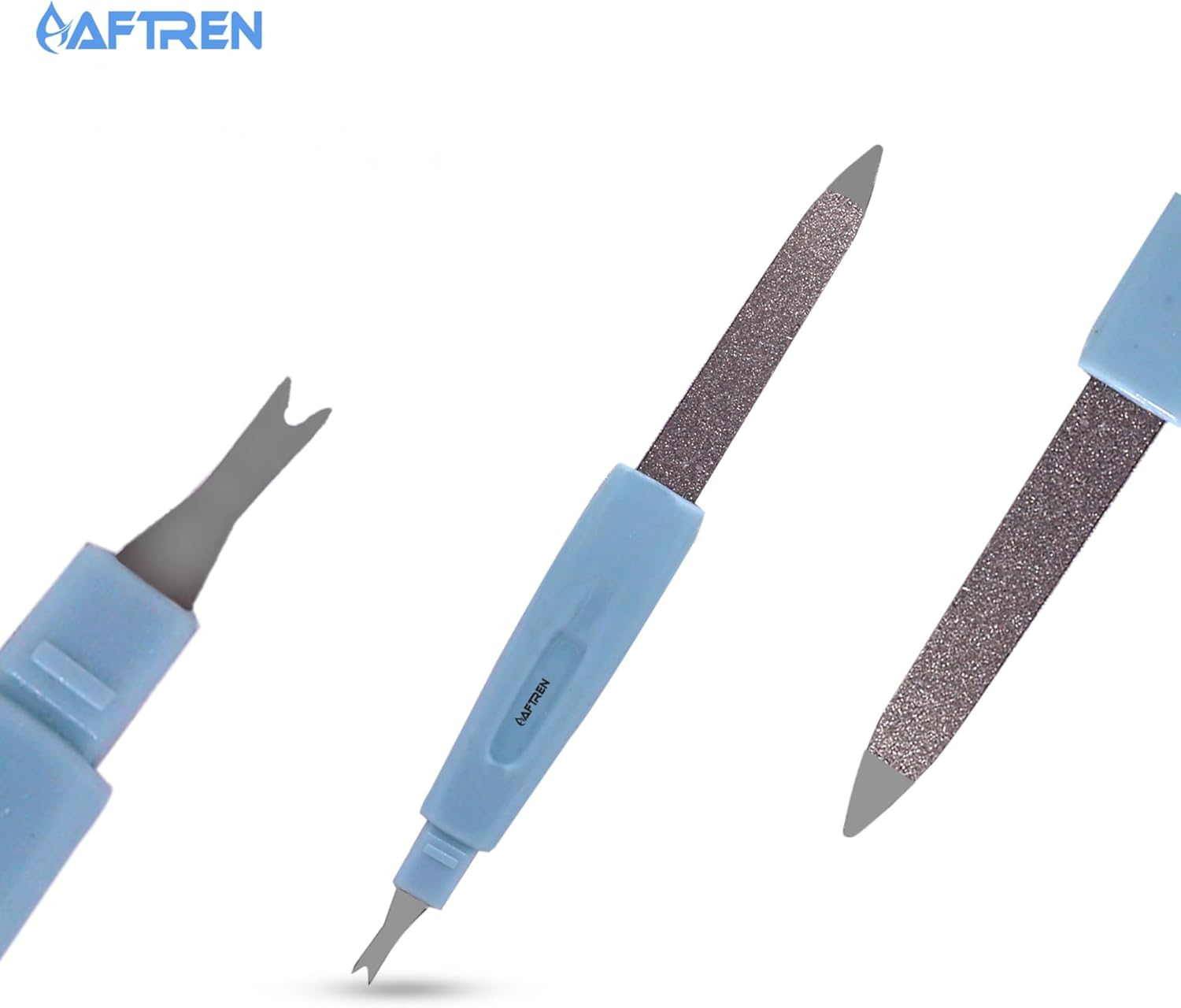 Professional Double-Sided Cuticle Pusher, Sharp Edge Spoon, Ingrown Toenail Lifter, Stainless Steel Nail Clippers, Nail Care Tools, 2-Piece Set, Black