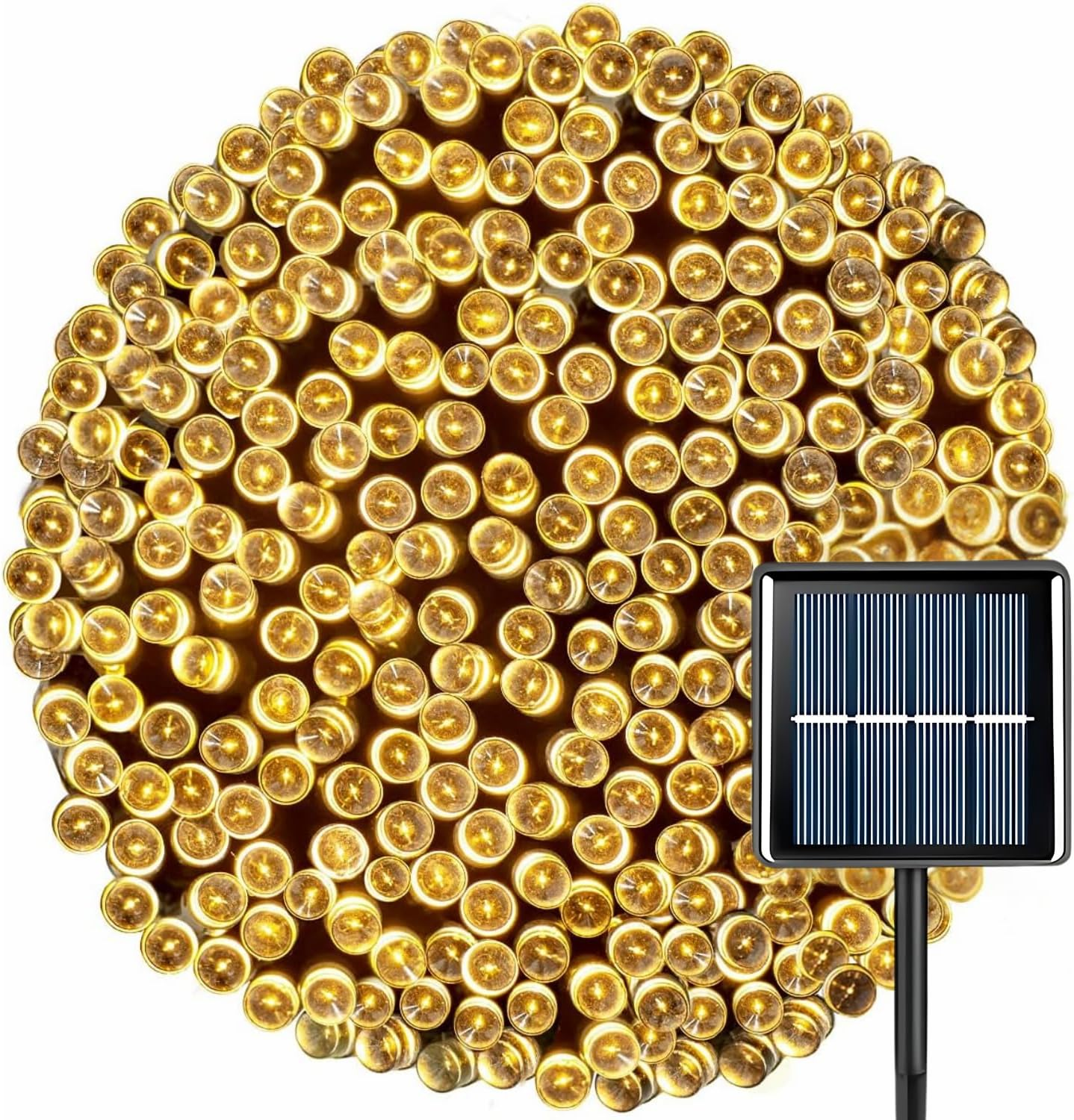 EZONEDEAL 72Ft Solar String Lights Outdoor, Solar Lights for outside 8 Mode Waterproof Solar String Lights for outside Decor Garden Backyard Wedding Holiday Party for Xmas Tree (200LED White)