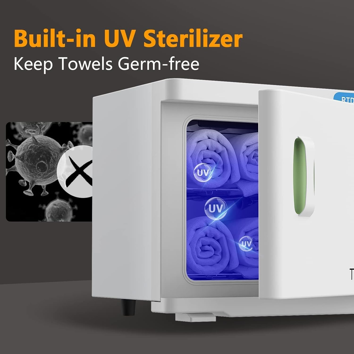 AURORA & Sons-Hot Towel Warmer &ndash; 23L Towel Warmer for Bathroom with Stainless Steel Racks, White in Colour, Drying Electric Towel Heater for Bathrooms, Spa & Home Use-Stylish Heated Towel Rack for Warm, Cozy Towels image number 2