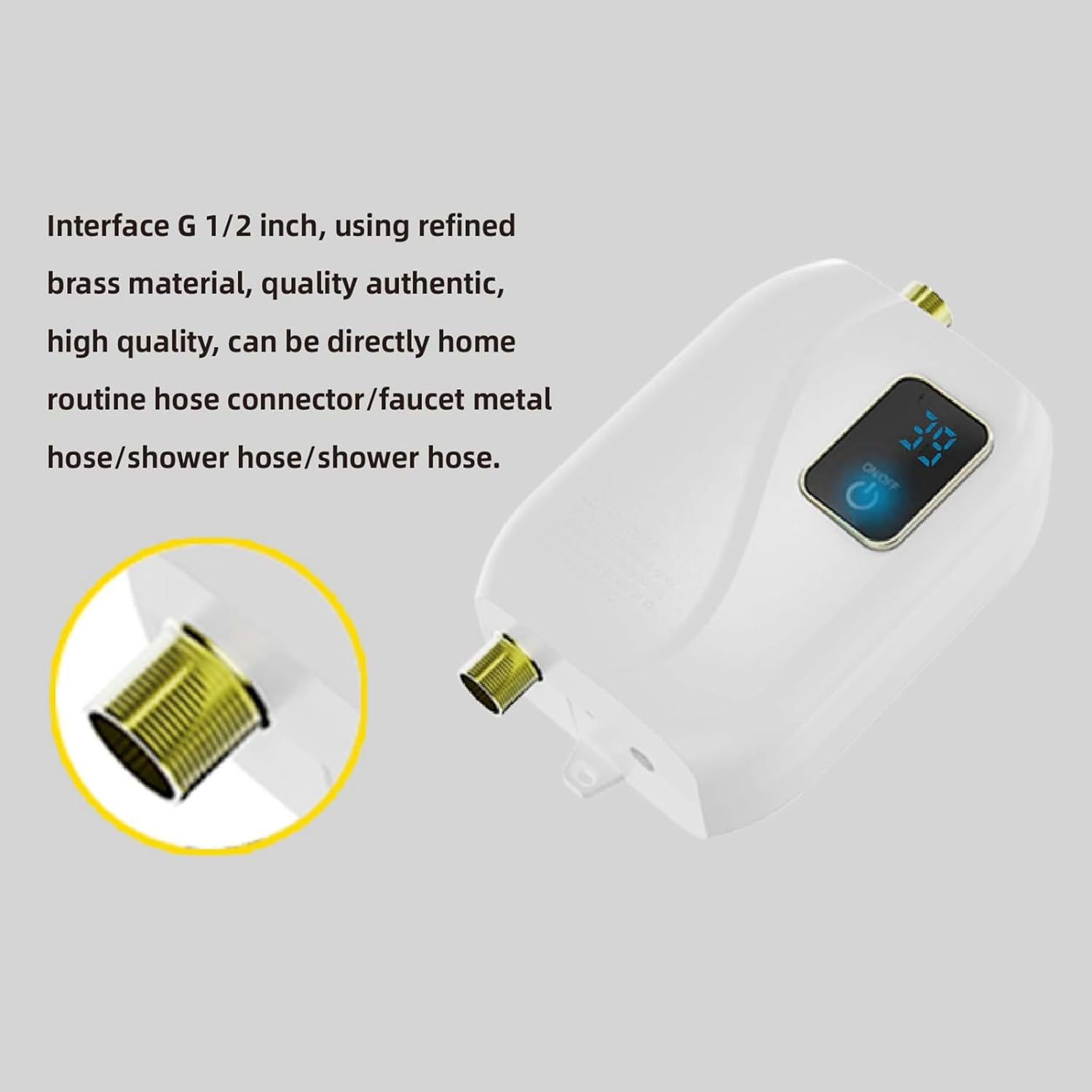 LAPOOH Instant Water Heater 220V 3500W Mini Electric Tankless Hot Water Heater Bathroom Kitchen Washing with LCD Display for Shower Bathroom Kitchen Washing AU Plug image number 6