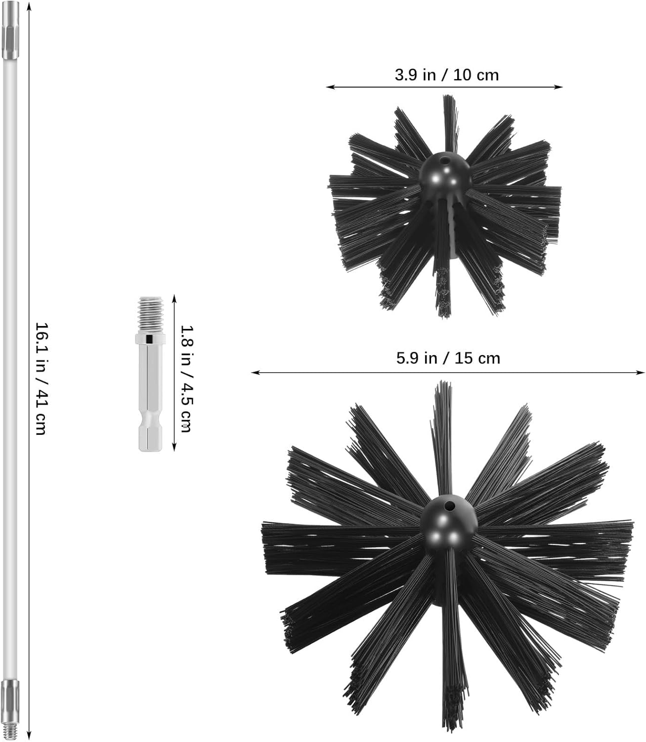 Balacoo Chimney Sweep Brush Kit, 20 Feet Chimney Cleaning Brush with 15 Flexible Extendable Rods & Two Sizes Heads for Fireplace Stove Efficient Maintenance image number 1