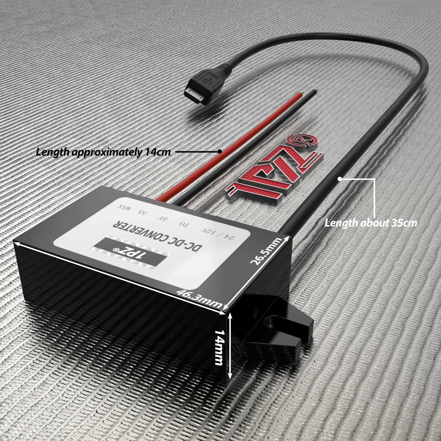 1PZ WBC-V51 15W DC-DC Buck Converter, 8-22V to 5V 3A Step-Down Voltage Regulator, Micro USB Output, Waterproof & Shockproof for Car Devices, GPS, LED, MP3, DVD image number 2