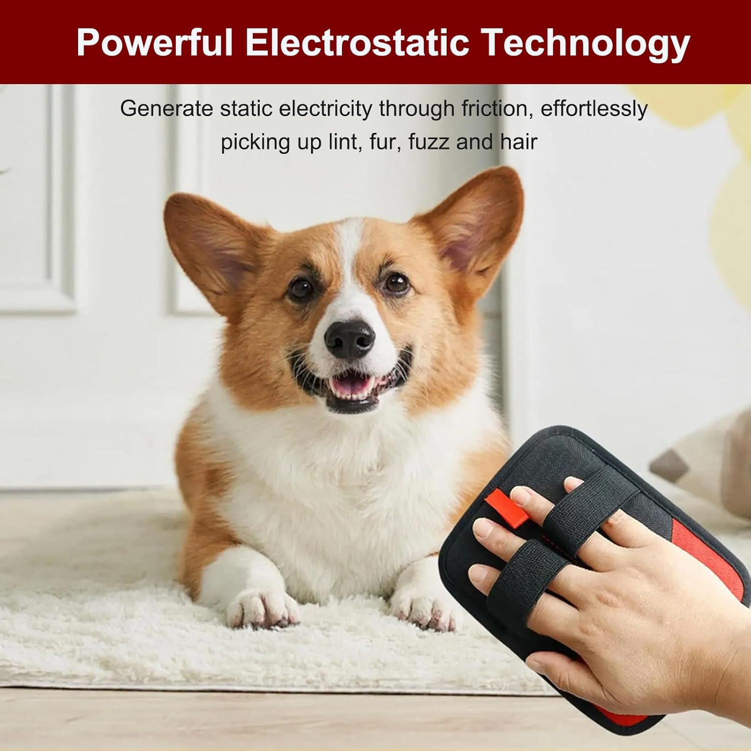 TOOCAWO 2 Pcs Pet Hair Remover, Electrostatic Pet Hair Removal Glove, Washable Reusable Dog and Cat Hair Remove Glove, for Couch, Sheet, Furniture, Carpet, Curtain image number 2