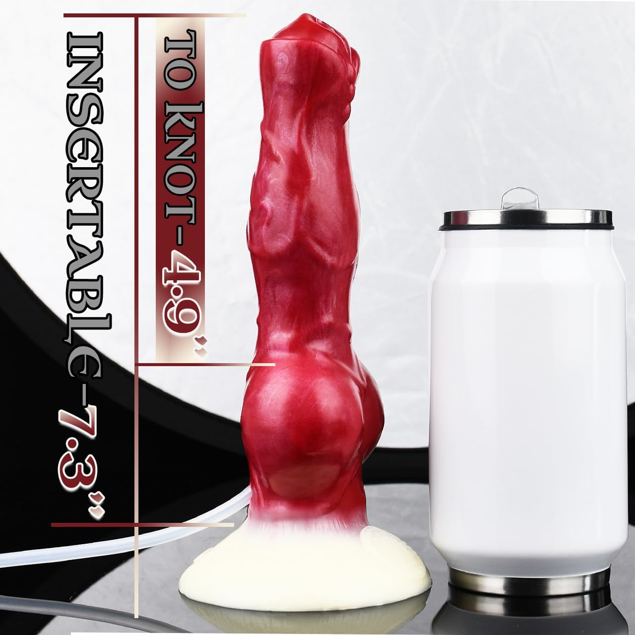 Dany'S Desire, NNSX Pet Fantasy Dildo,Naughty Knotty Sex Toy for Vaginal Masturbation and Anal Plearure, 7,3'' Insertable Medium Size Dildo Plug, Realistic Sexual Stimulation Device (With Tube Pump) image number 4